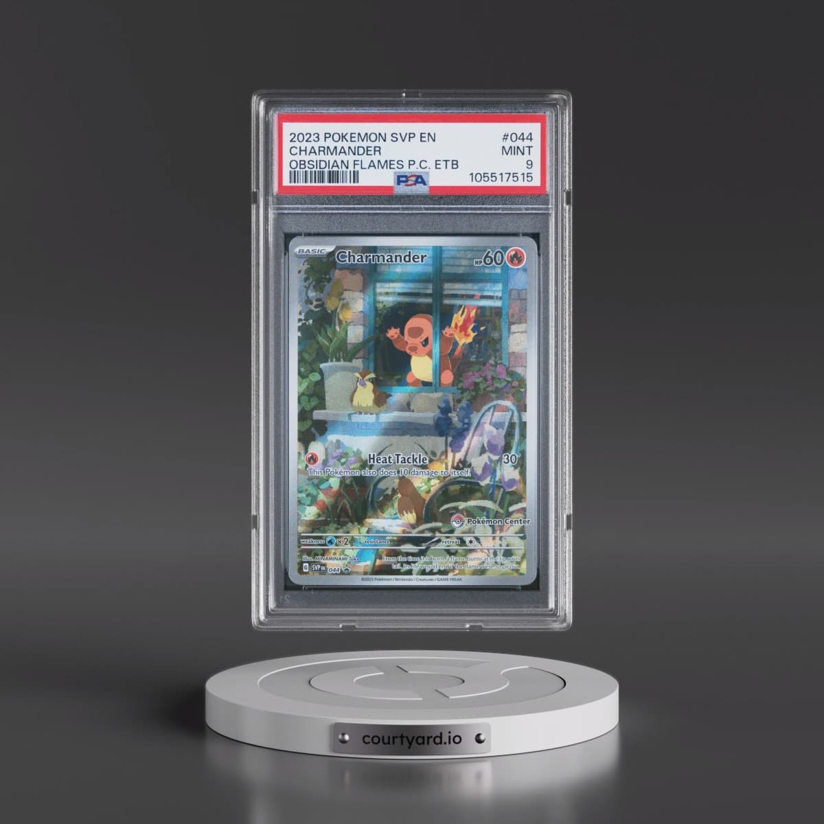 2023 Pokémon Svp EN-SV Black Star Promo #044 Charmander - Obsidian Flames Pokemon Center Elite Trainer Box (PSA 9 MINT)