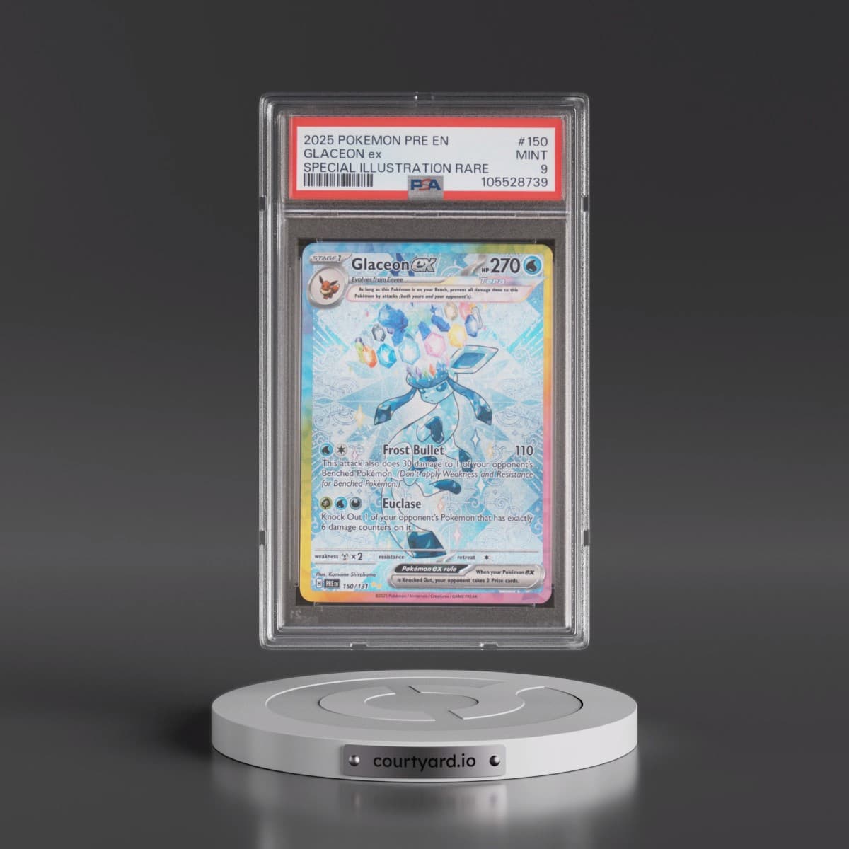 2025 Pokémon Pre EN-Prismatic Evolutions #150 Glaceon EX - Holo Special Illustration Rare (PSA 9 MINT)