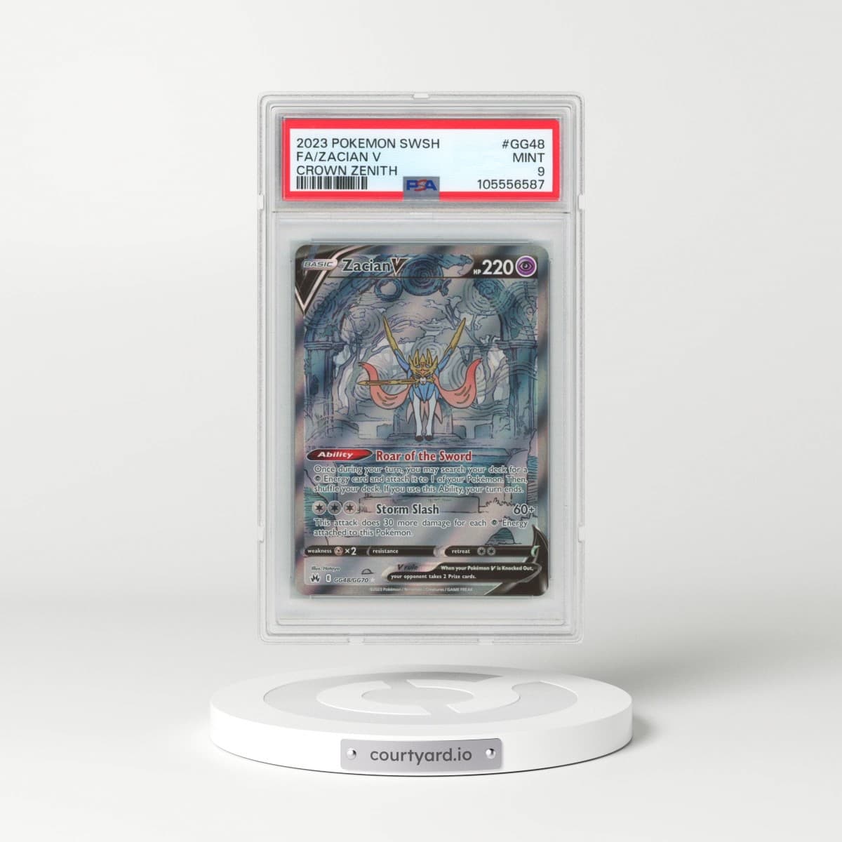 2023 Pokémon Sword and Shield Crown Zenith #GG48 Zacian V - Holo Full Art (PSA 9 MINT)