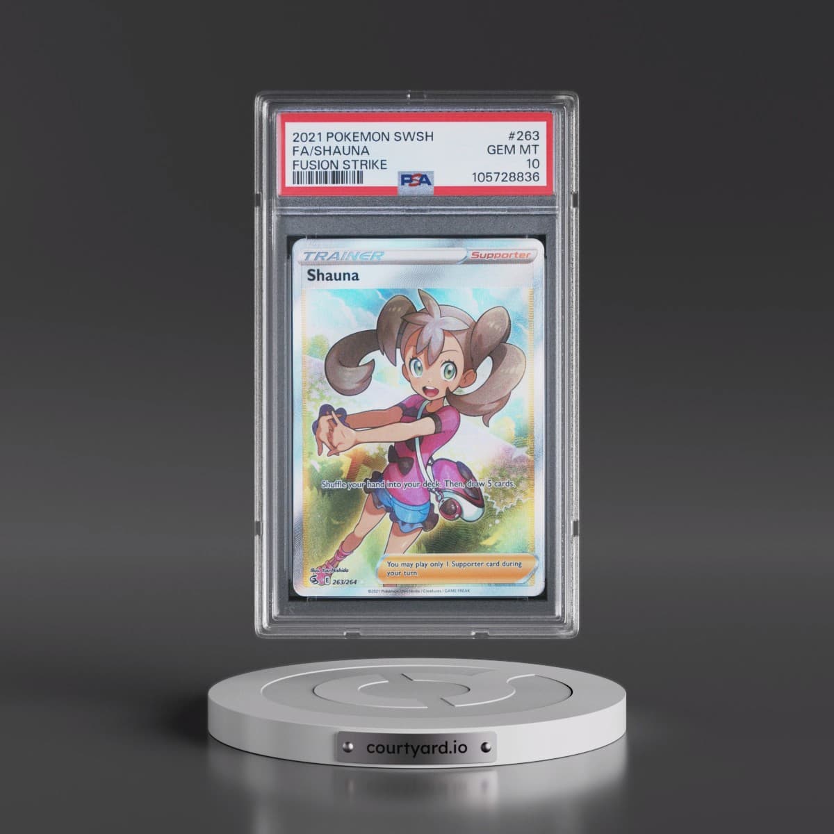 2021 Pokémon Sword & Shield Fusion Strike #263 Shauna - Full Art (PSA 10 GEM MINT)