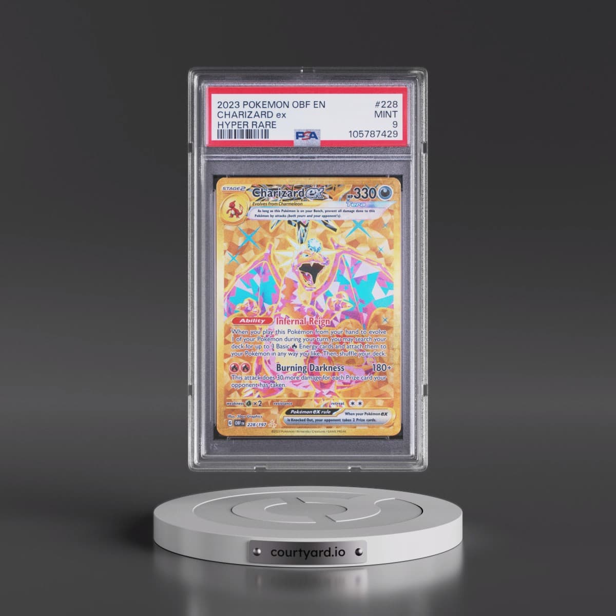 2023 Pokémon Obf EN-Obsidian Flames #228 Charizard EX - Holo Hyper Rare (PSA 9 MINT)