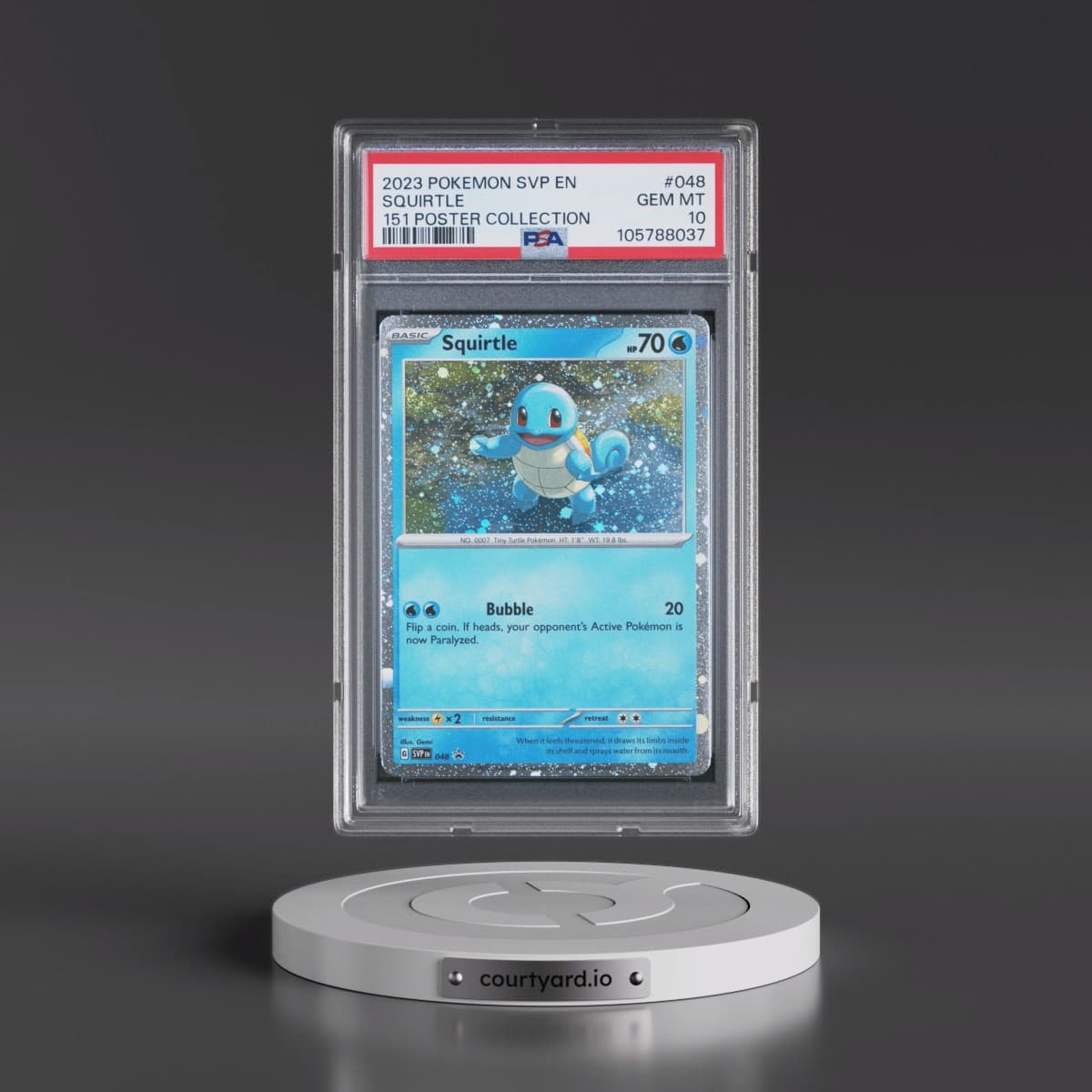 2023 Pokémon Svp EN-SV Black Star Promo #048 Squirtle - 151 Poster Collection (PSA 10 GEM MINT)