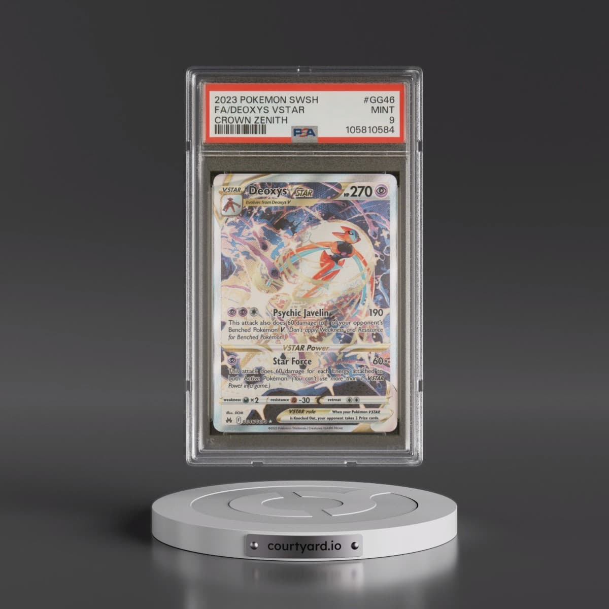 2023 Pokémon Sword and Shield Crown Zenith #GG46 Deoxys Vstar - Full Art (PSA 9 MINT)