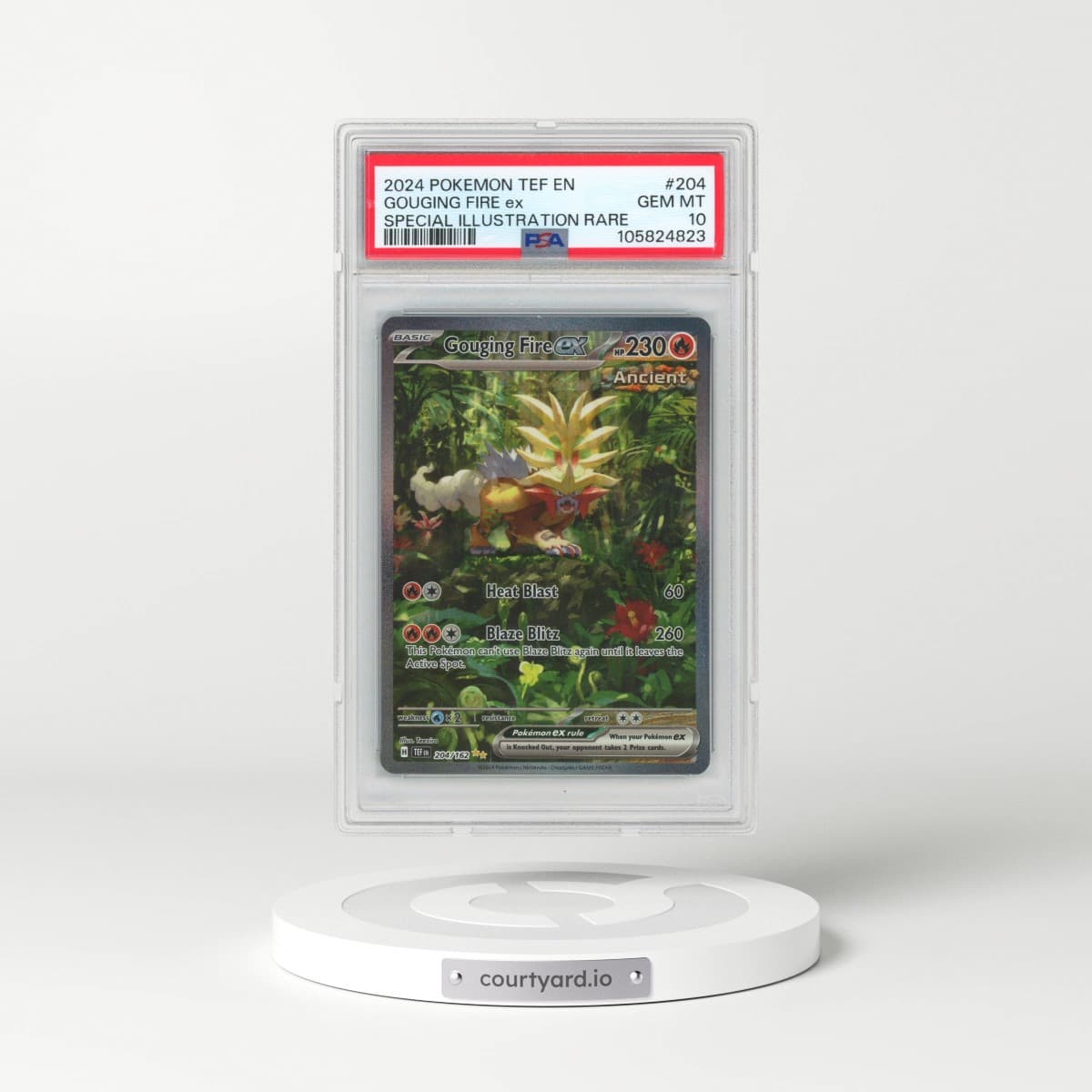2024 Pokémon Tef EN-Temporal Forces #204 Gouging Fire EX - Holo Special Illustration Rare (PSA 10 GEM MINT)