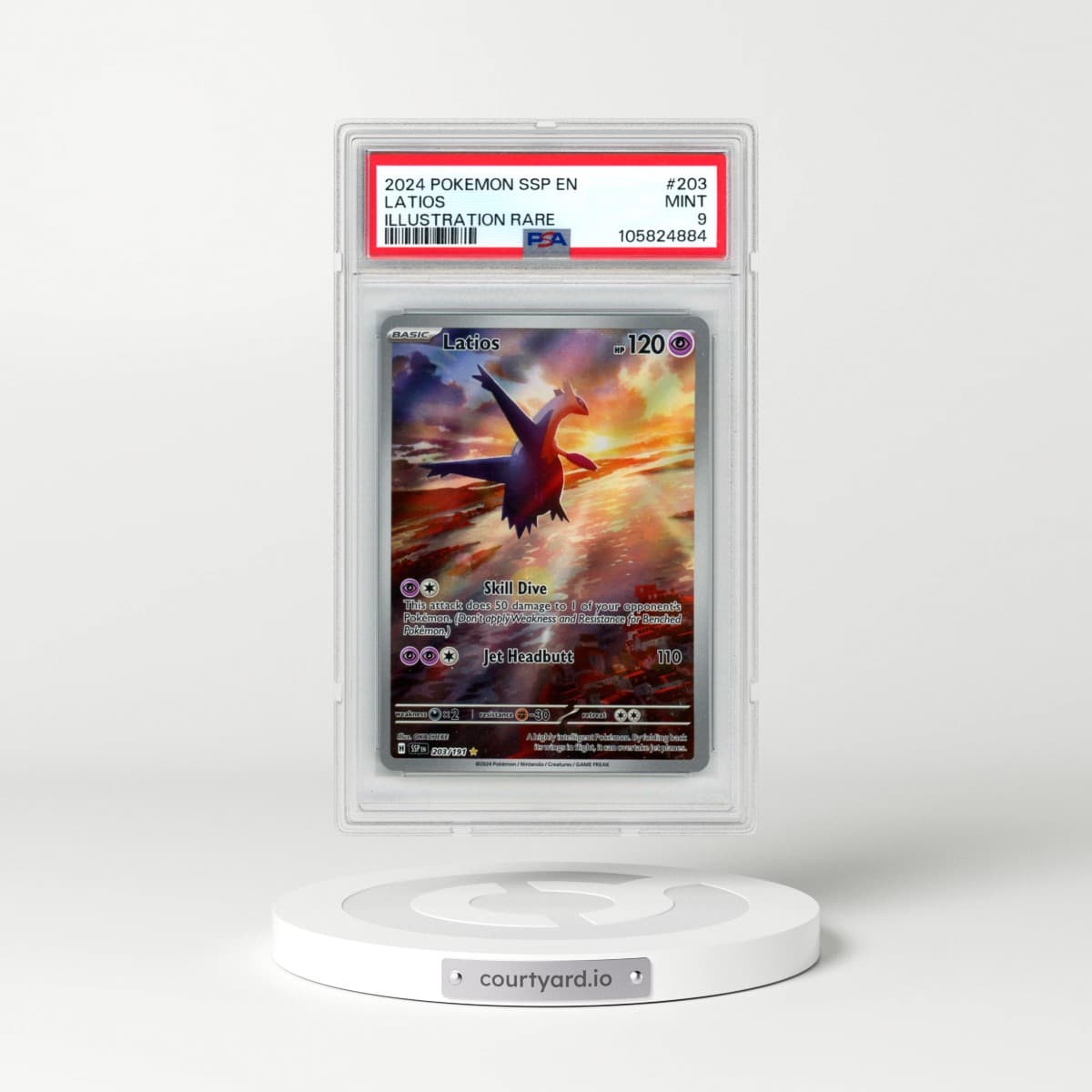 2024 Pokémon Ssp EN-Surging Sparks #203 Latios - Illustration Rare (PSA 9 MINT)