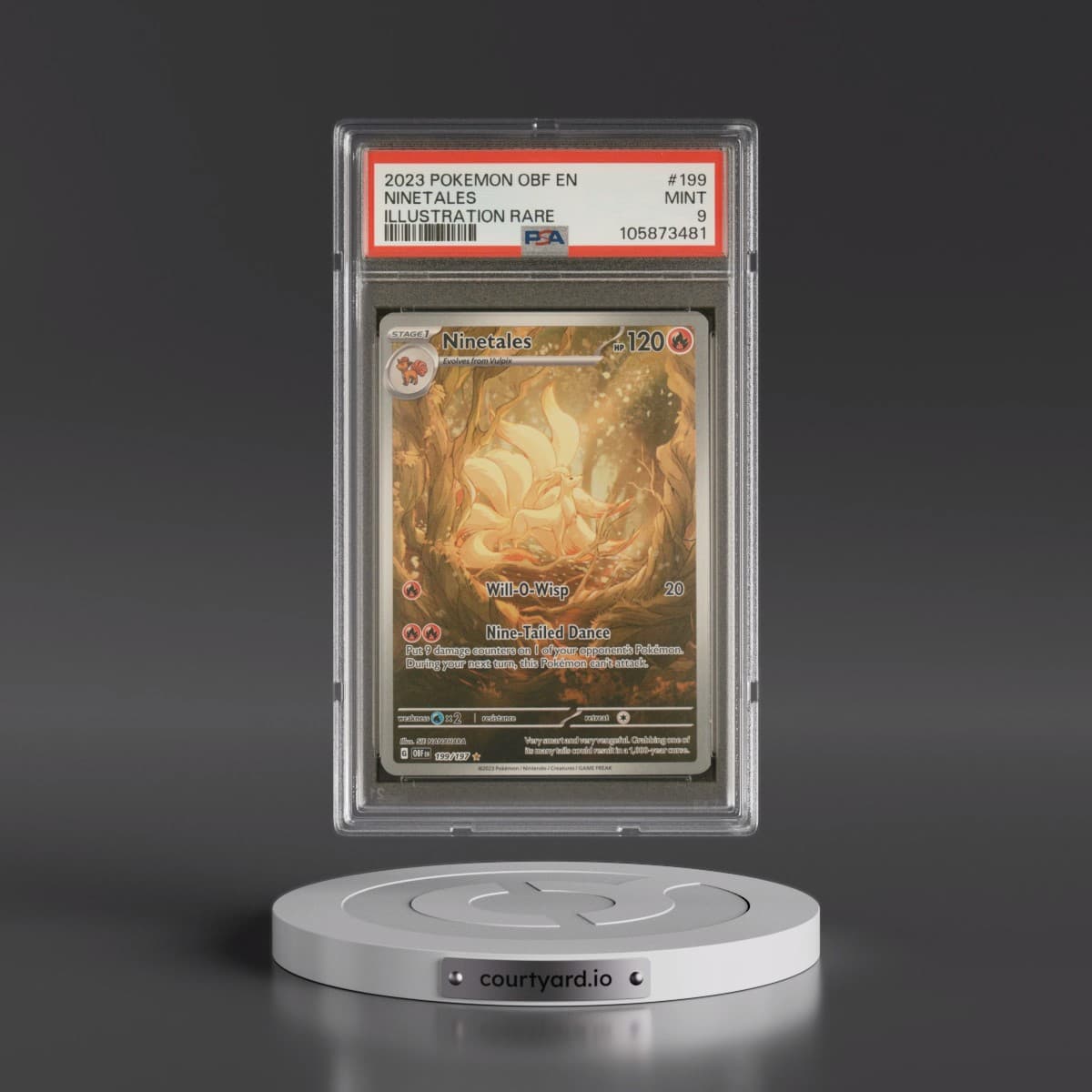 2023 Pokémon Obf EN-Obsidian Flames #199 Ninetales - Illustration Rare (PSA 9 MINT)