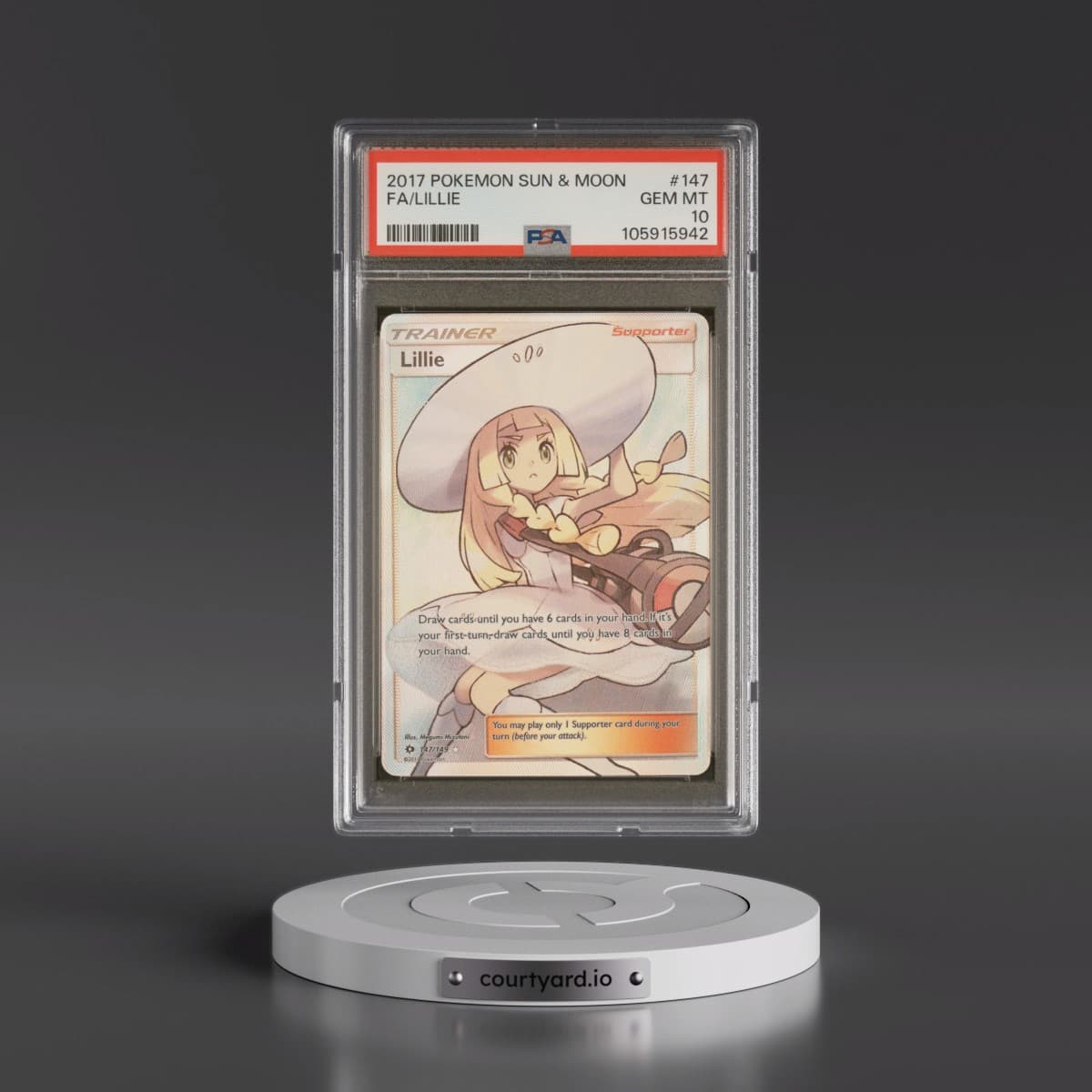 2017 Pokémon Sun & Moon #147 Lillie - Full Art (PSA 10 GEM MINT)