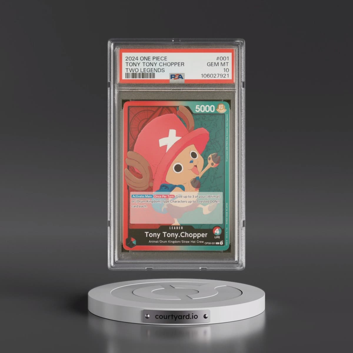 2024 One Piece OP08-Two Legends #001 Tony Tony Chopper (PSA 10 GEM MINT)