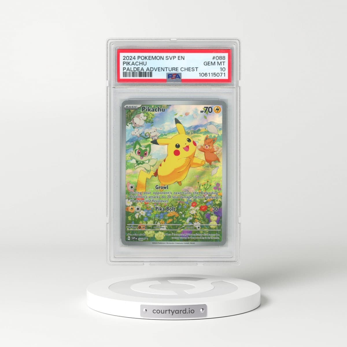 2024 Pokémon Svp EN-SV Black Star Promo #088 Pikachu - Paldea Adventure Chest (PSA 10 GEM MINT)