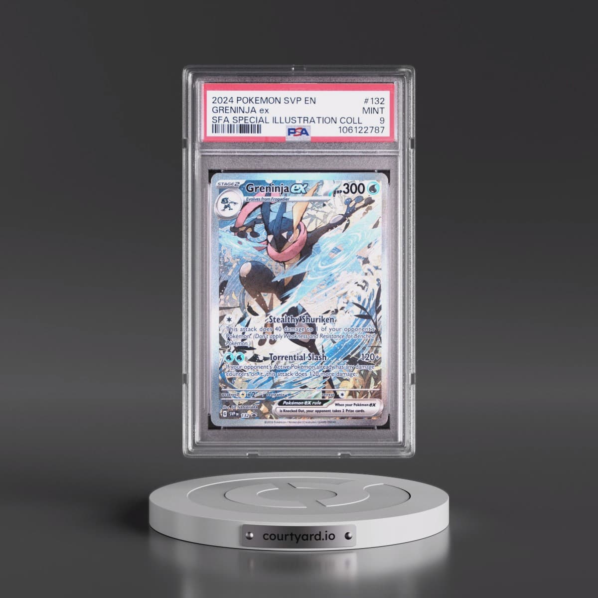 2024 Pokémon Svp EN-SV Black Star Promo #132 Greninja EX - Holo Shrouded Fable Special Illustration Collection (PSA 9 MINT)