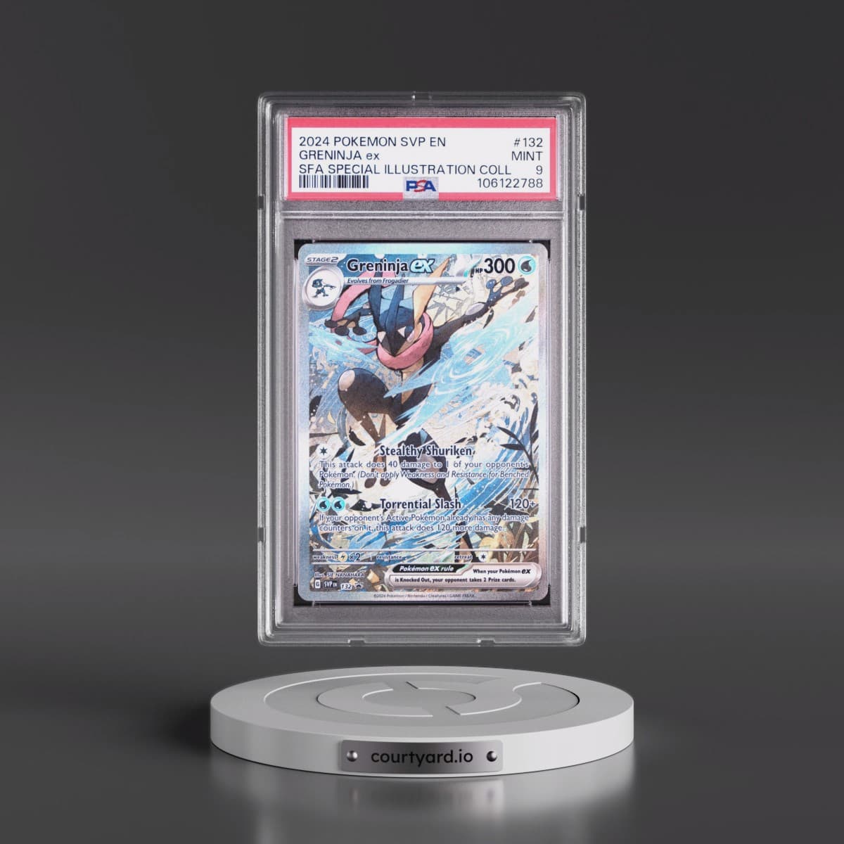 2024 Pokémon Svp EN-SV Black Star Promo #132 Greninja EX - Holo Shrouded Fable Special Illustration Collection (PSA 9 MINT)