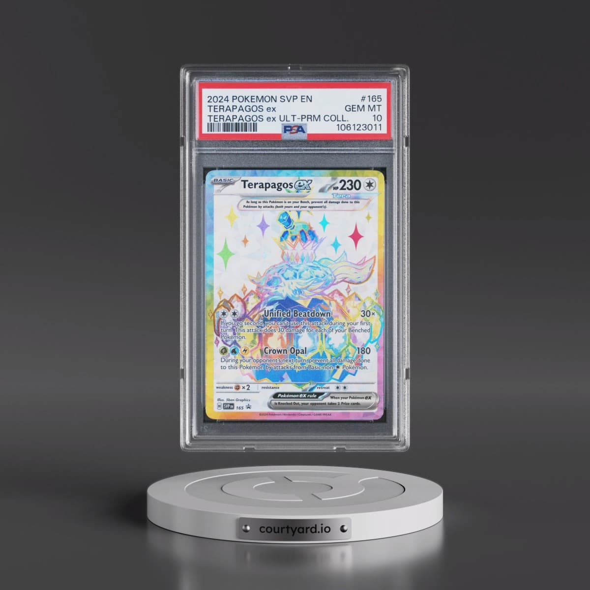 2024 Pokémon Svp EN-SV Black Star Promo #165 Terapagos EX - Holo Terapagos EX Ultra-Premium Collection (PSA 10 GEM MINT)