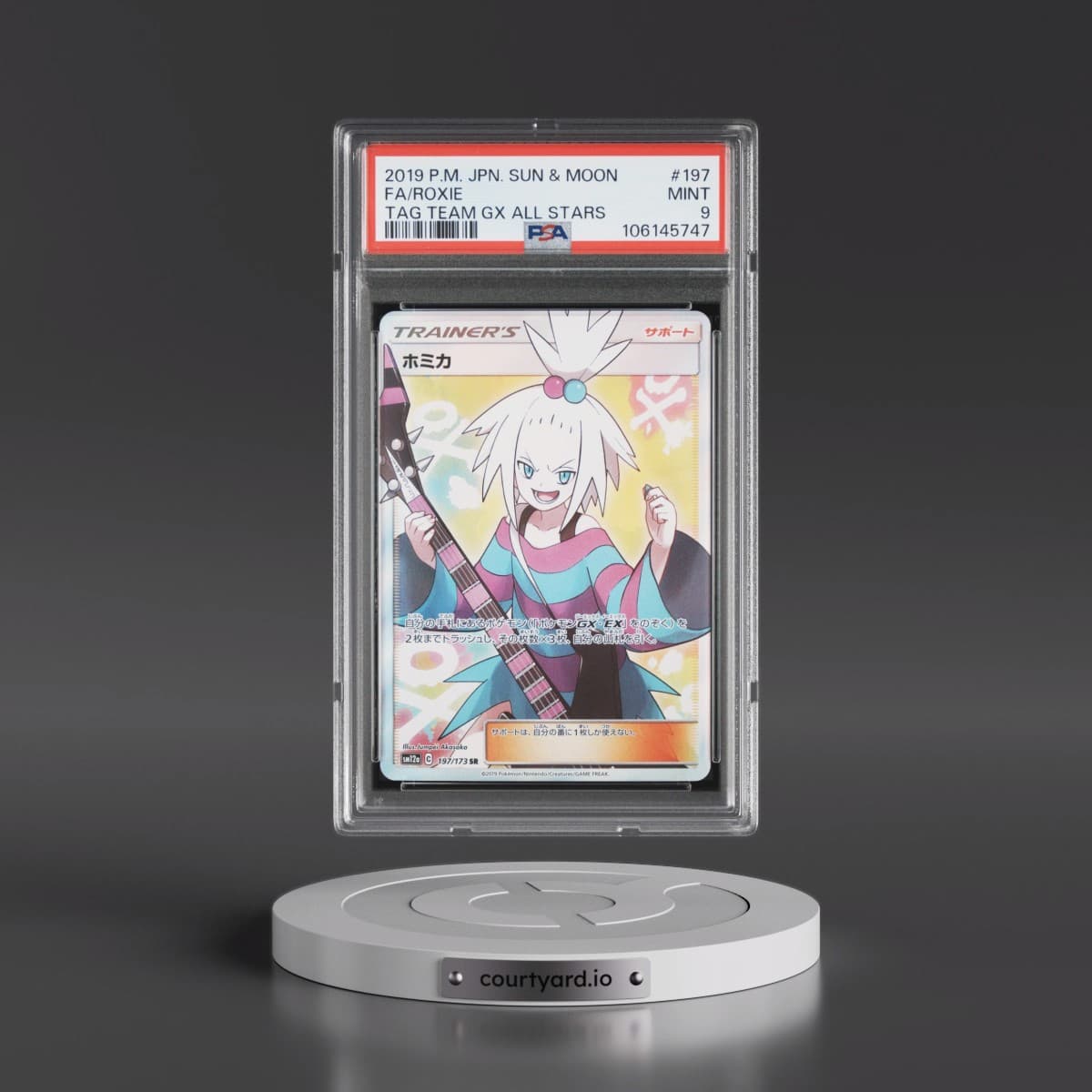 2019 Pokémon Sun & Moon Tag Team GX All Stars #197 Roxie - Full Art (PSA 9 MINT)
