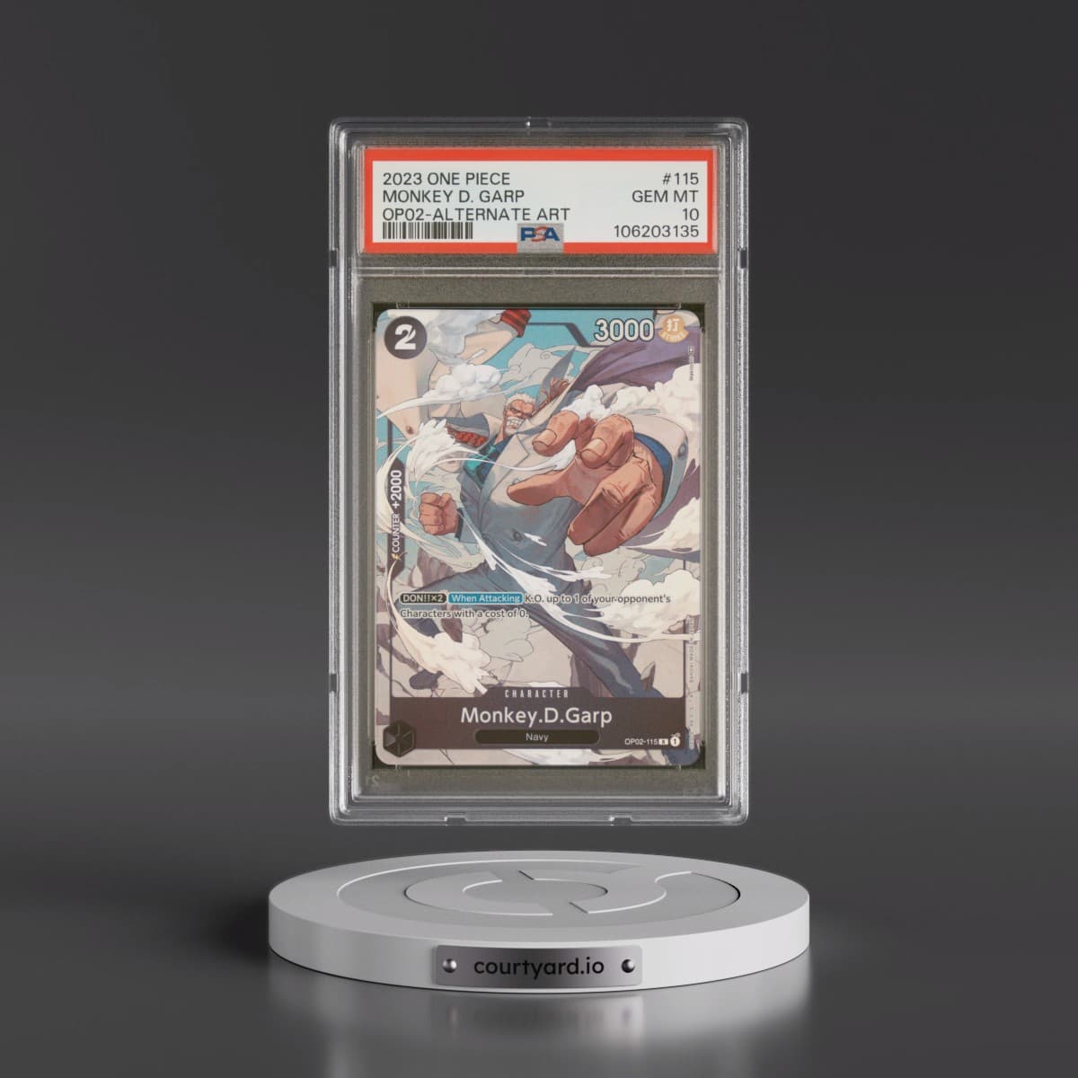 2023 One Piece OP02-Paramount War #115 Monkey D. Garp - Alternate Art (PSA 10 GEM MINT)
