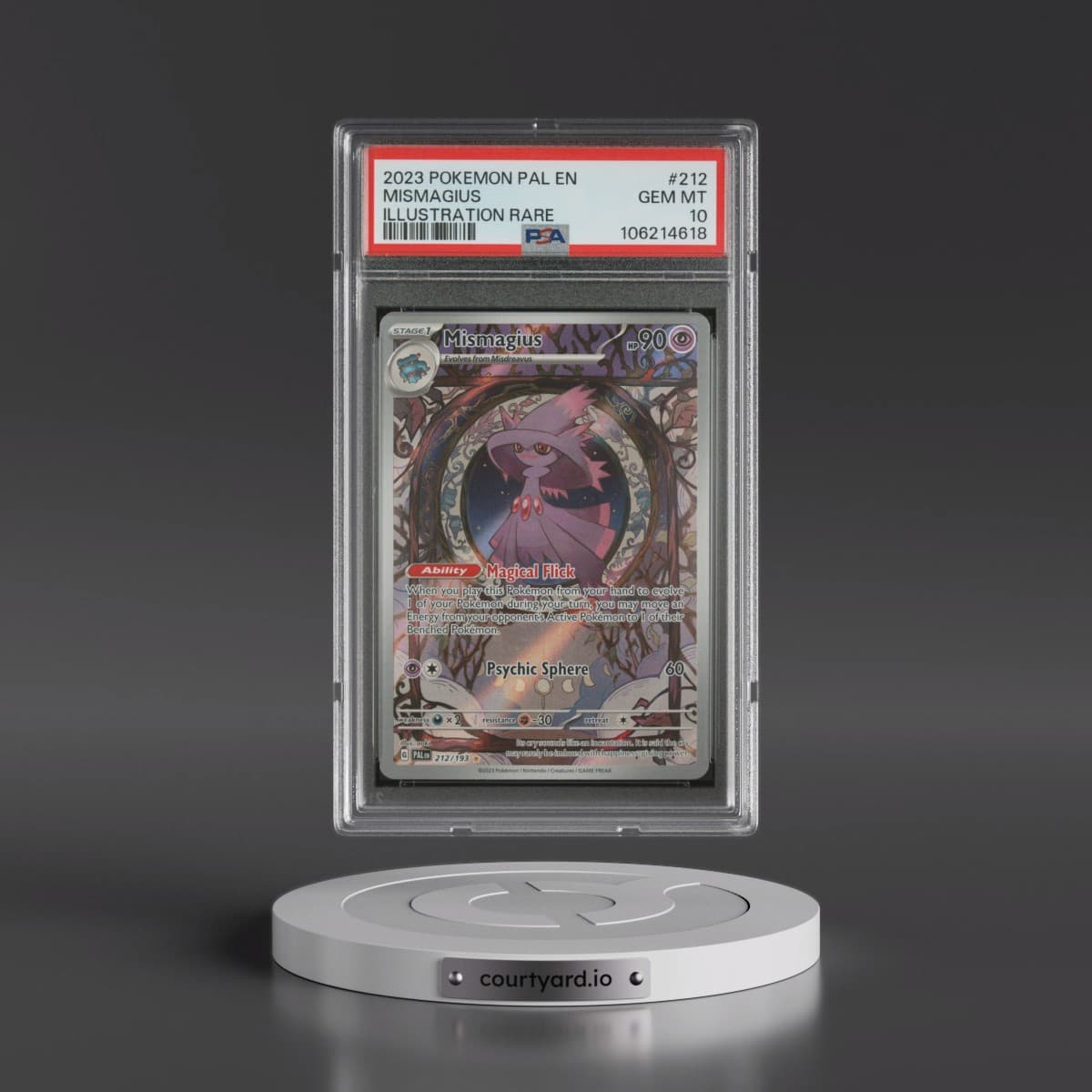 2023 Pokémon Pal EN-Paldea Evolved #212 Mismagius - Illustration Rare (PSA 10 GEM MINT)