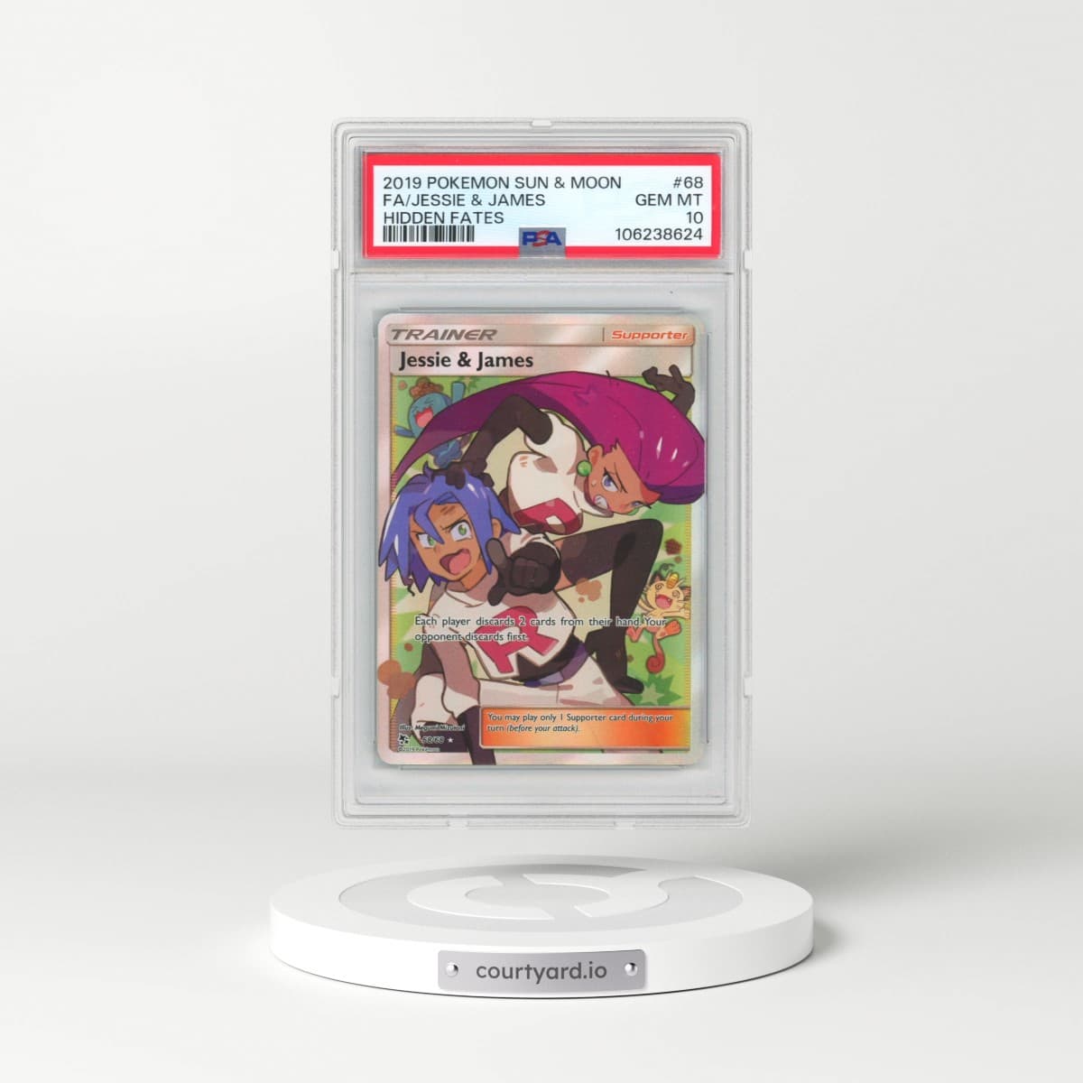 2019 Pokémon Sun & Moon Hidden Fates #68 Jessie & James - Full Art (PSA 10 GEM MINT)