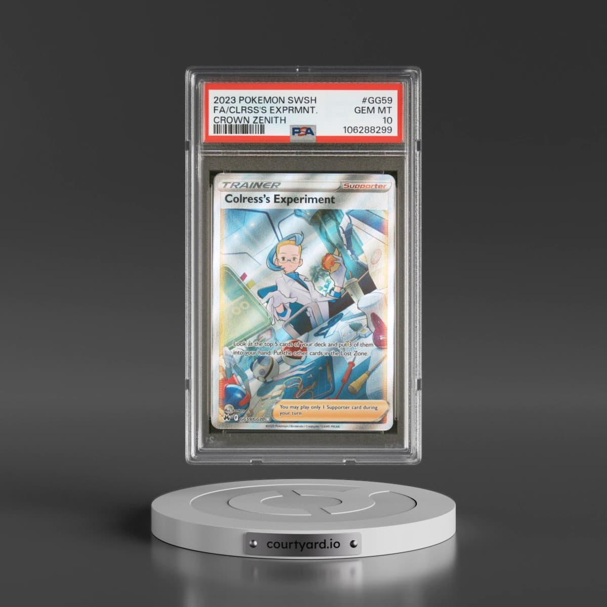 2023 Pokémon Sword and Shield Crown Zenith #GG59 Colress's Experiment - Full Art (PSA 10 GEM MINT)