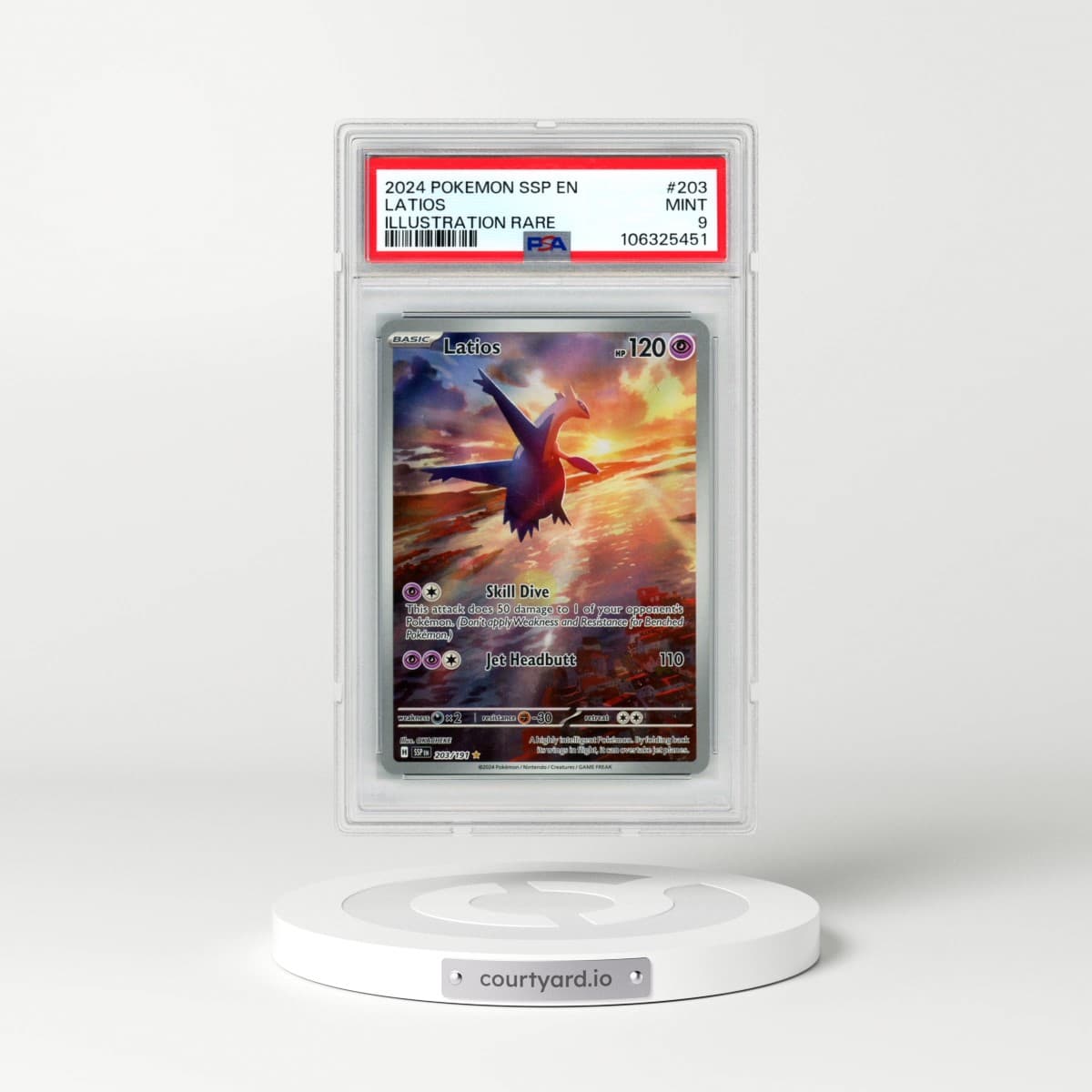 2024 Pokémon Ssp EN-Surging Sparks #203 Latios - Illustration Rare (PSA 9 MINT)