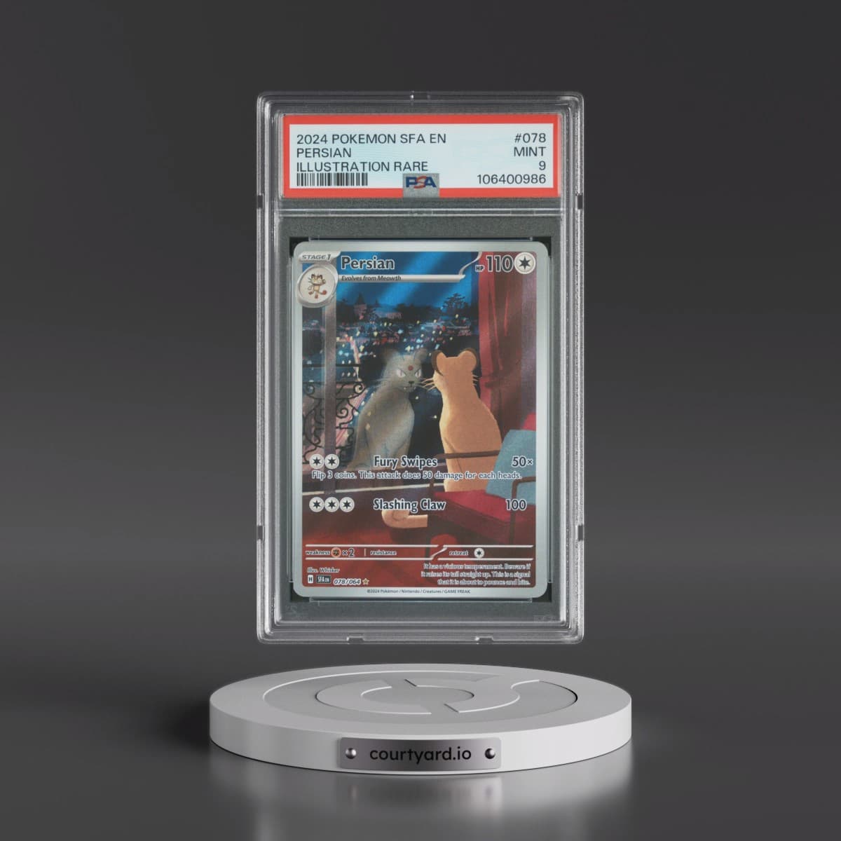 2024 Pokémon Sfa EN-Shrouded Fable #078 Persian - Illustration Rare (PSA 9 MINT)