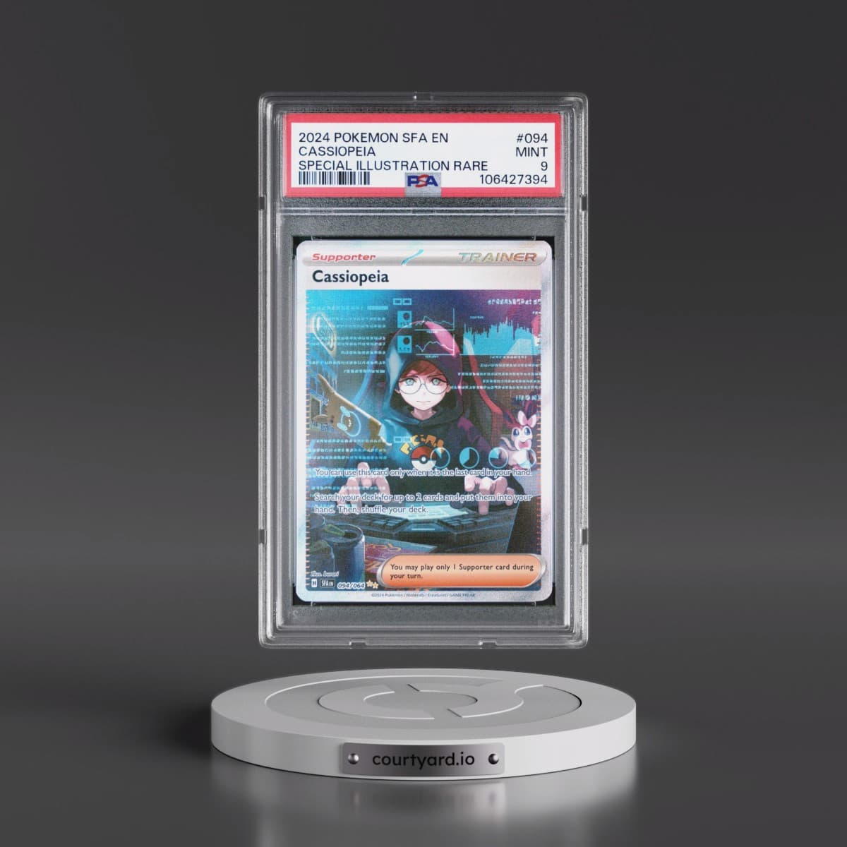 2024 Pokémon Sfa EN-Shrouded Fable #094 Cassiopeia - Special Illustration Rare (PSA 9 MINT)