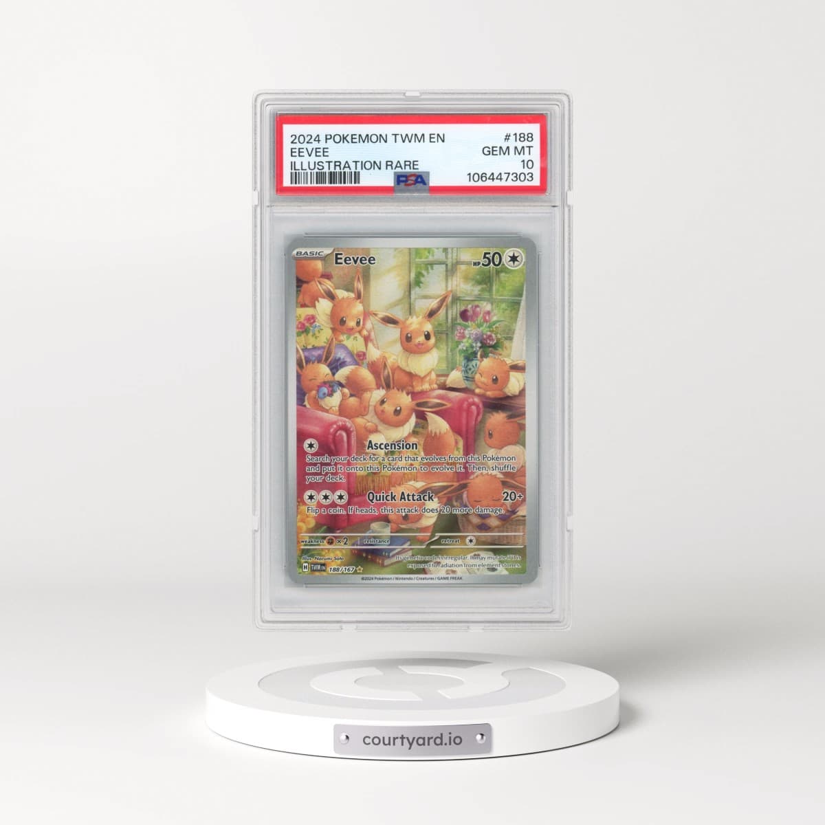 2024 Pokémon Twm EN-Twilight Masquerade #188 Eevee - Illustration Rare (PSA 10 GEM MINT)