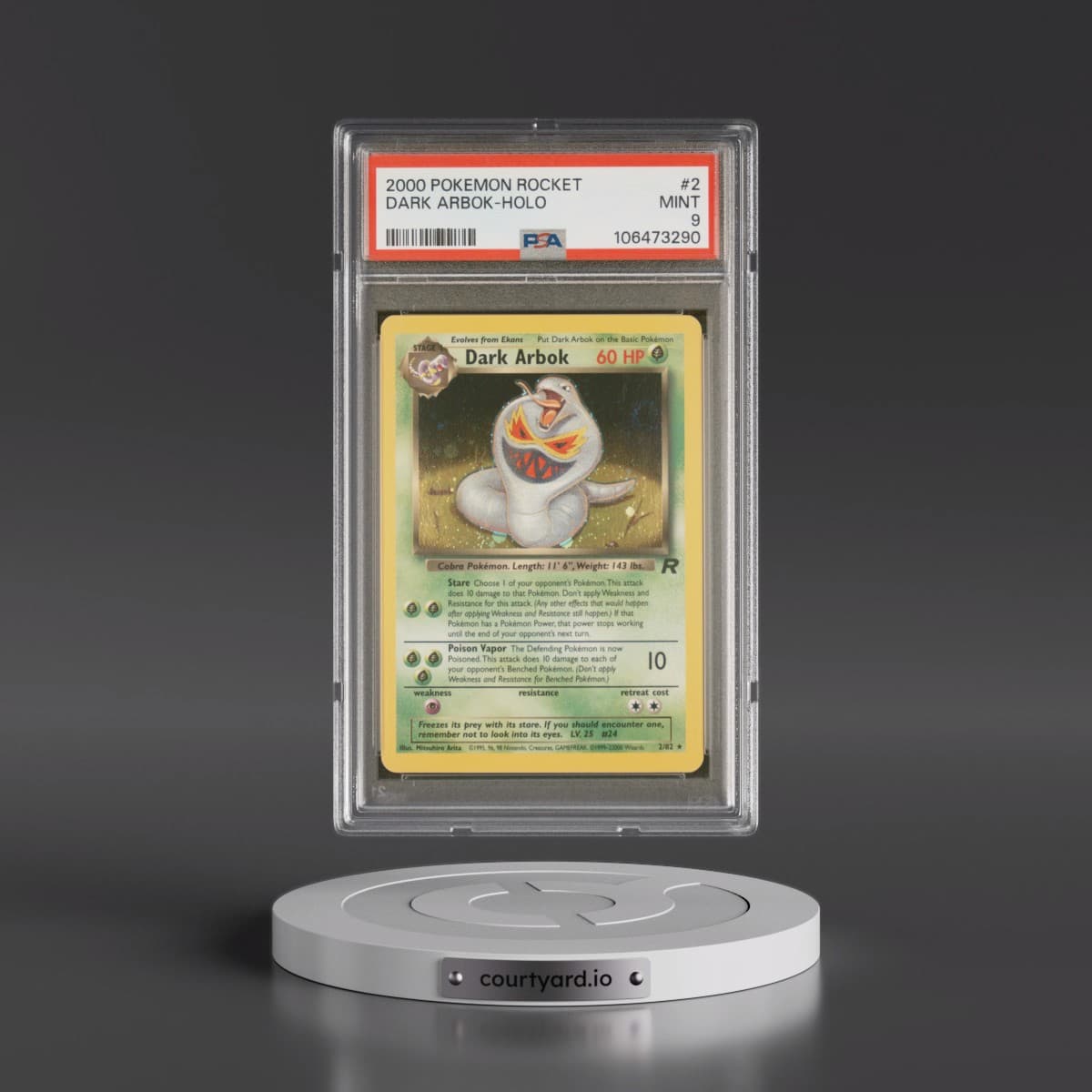 2000 Pokémon Rocket #2 Dark Arbok - Holo (PSA 9 MINT)