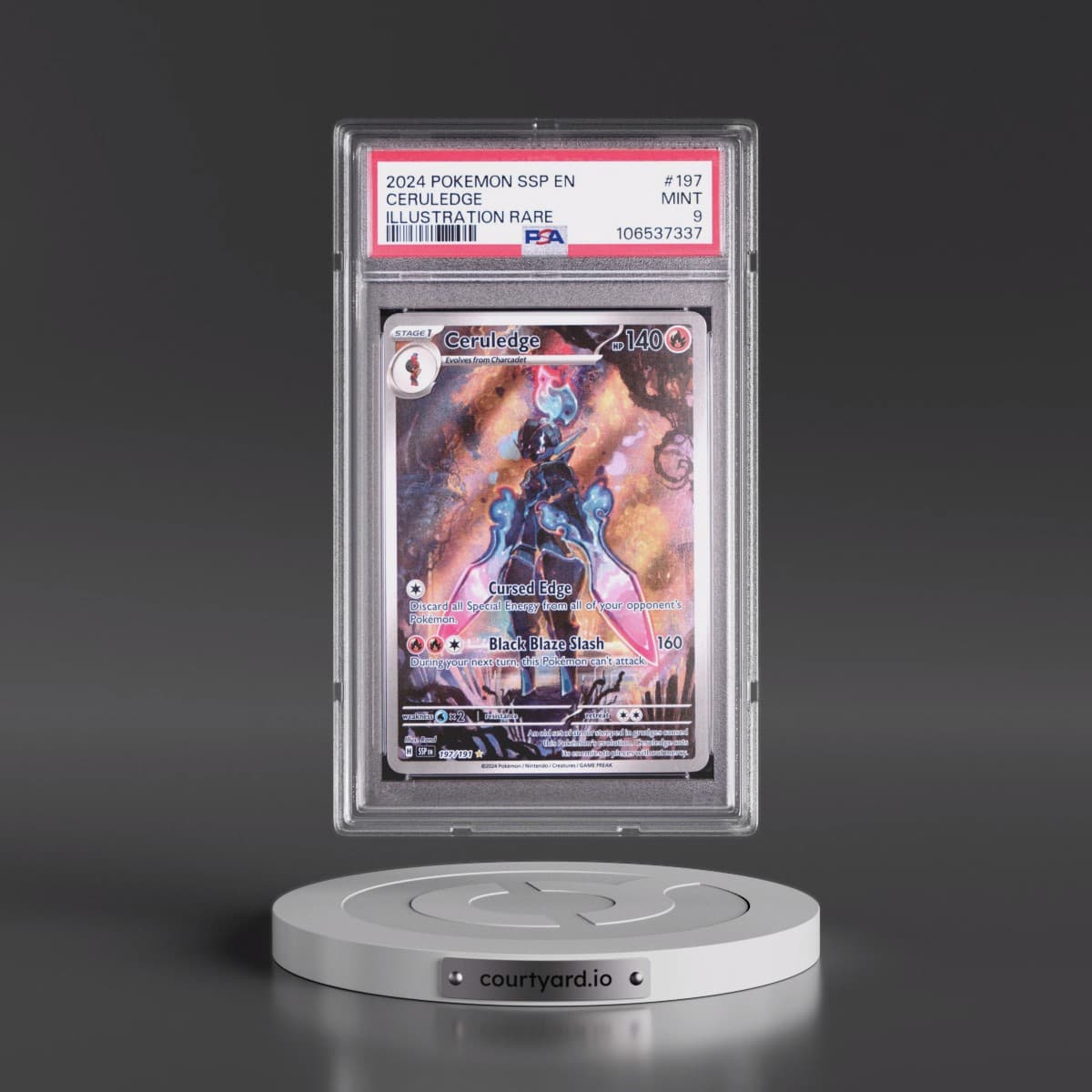 2024 Pokémon Ssp EN-Surging Sparks #197 Ceruledge - Illustration Rare (PSA 9 MINT)