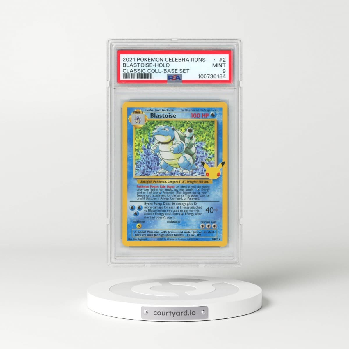 2021 Pokémon Celebrations Classic Collection #2 Blastoise - Holo (PSA 9 MINT)