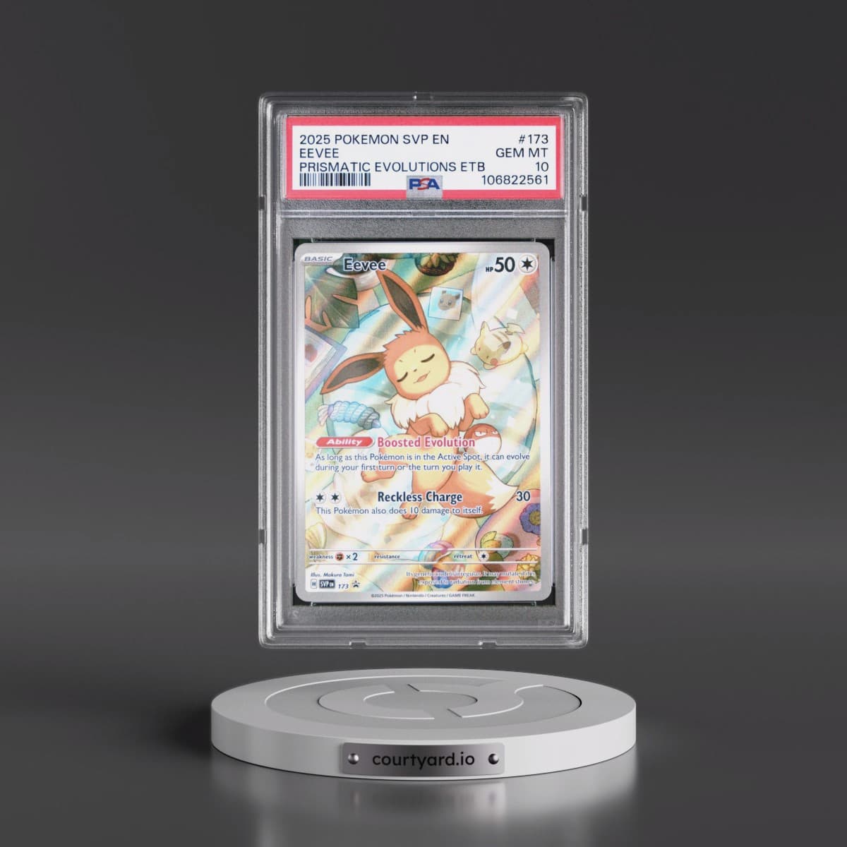 2025 Pokémon Svp EN-SV Black Star Promo #173 Eevee - Prismatic Evolutions Elite Trainer Box (PSA 10 GEM MINT)