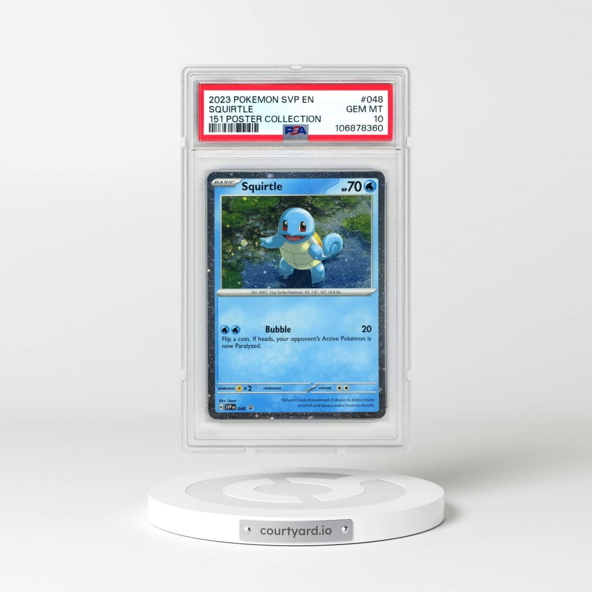 2023 Pokémon Svp EN-SV Black Star Promo #048 Squirtle - 151 Poster Collection (PSA 10 GEM MINT)