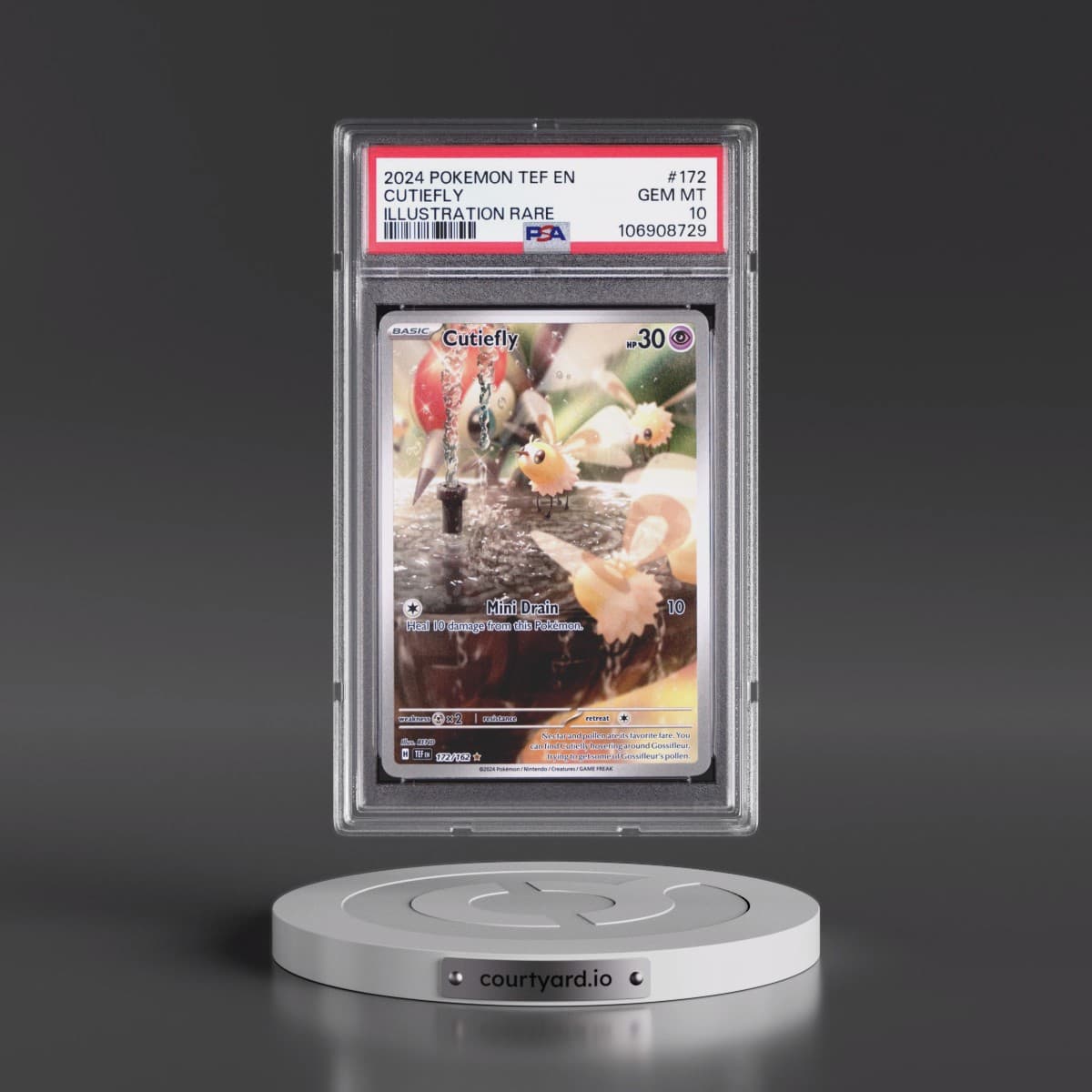 2024 Pokémon Tef EN-Temporal Forces #172 Cutiefly - Illustration Rare (PSA 10 GEM MINT)