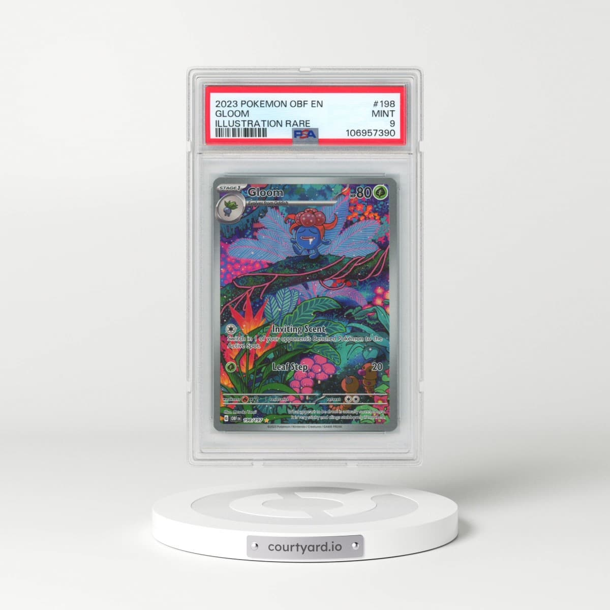 2023 Pokémon Obf EN-Obsidian Flames #198 Gloom - Illustration Rare (PSA 9 MINT)