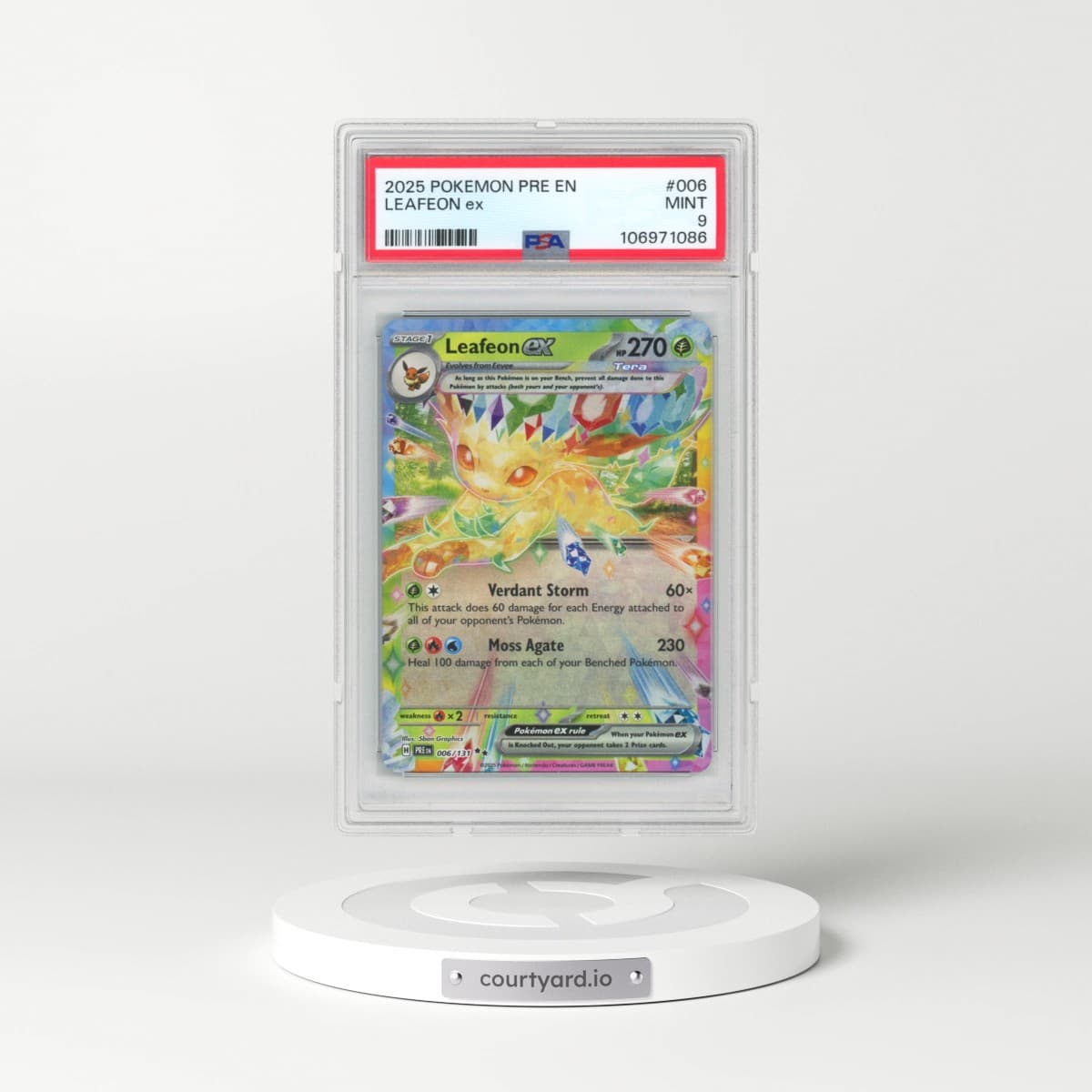 2025 Pokémon Pre EN-Prismatic Evolutions #006 Leafeon EX - Holo (PSA 9 MINT)