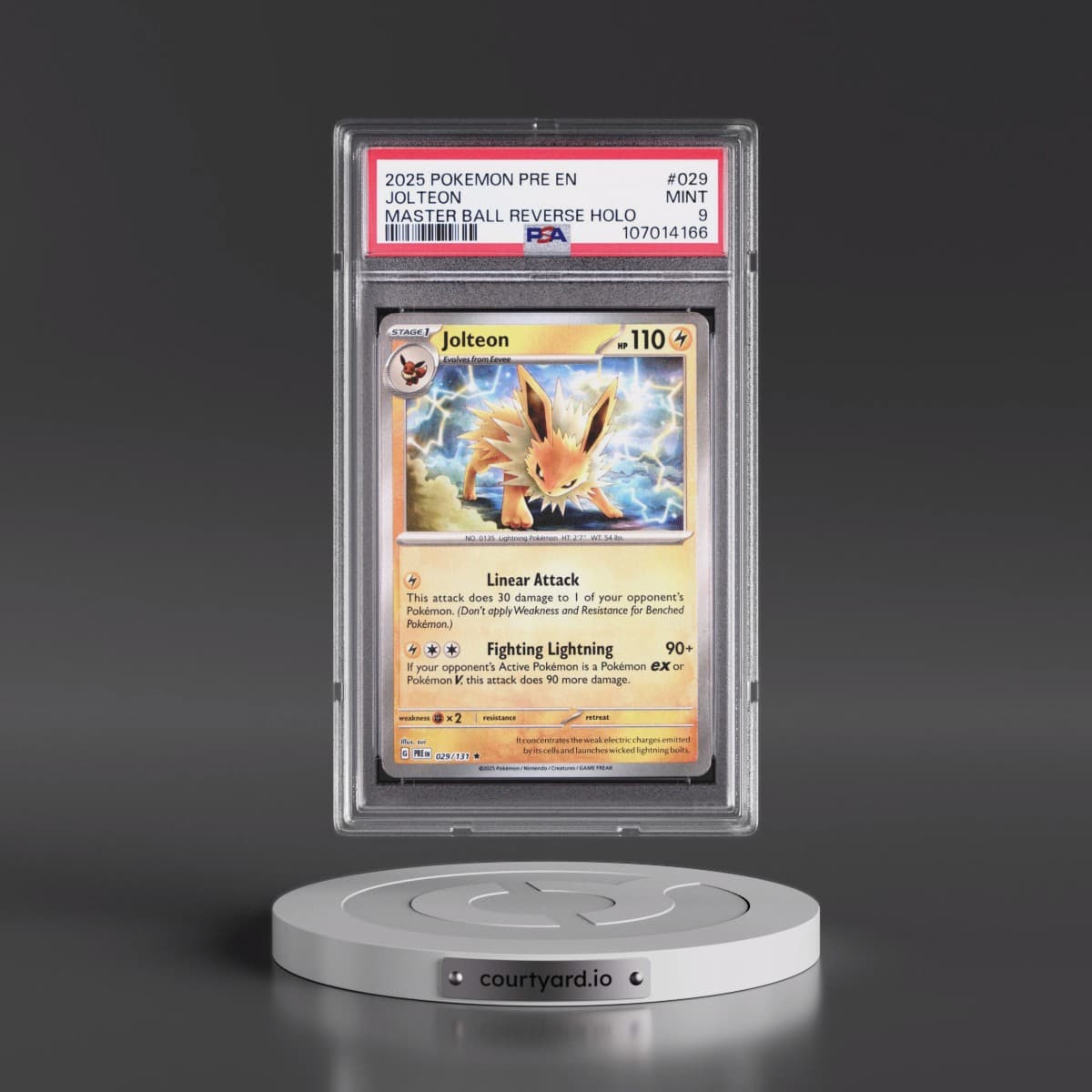 2025 Pokémon Pre EN-Prismatic Evolutions #029 Jolteon - Reverse Holo Master Ball (PSA 9 MINT)