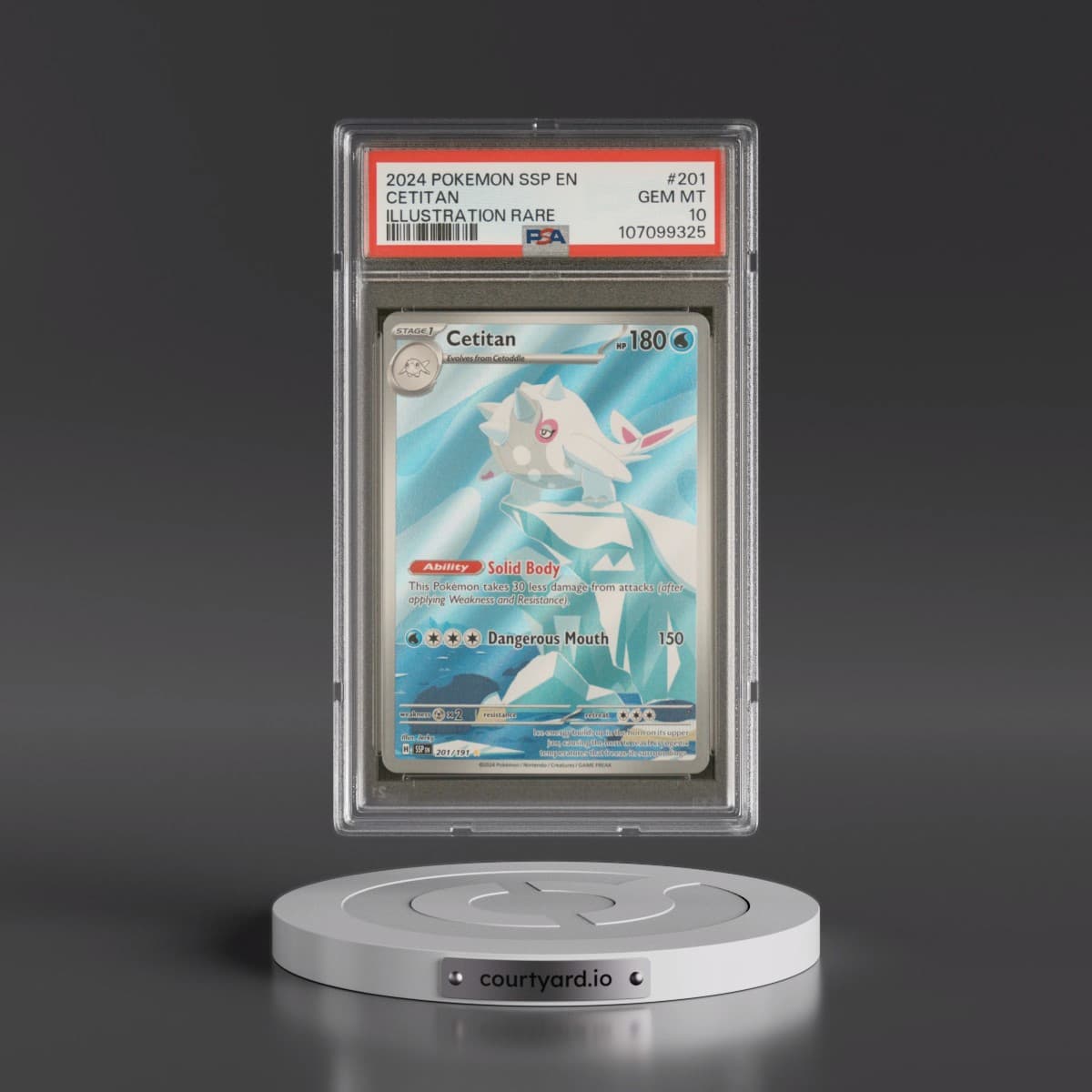 2024 Pokémon Ssp EN-Surging Sparks #201 Cetitan - Illustration Rare (PSA 10 GEM MINT)