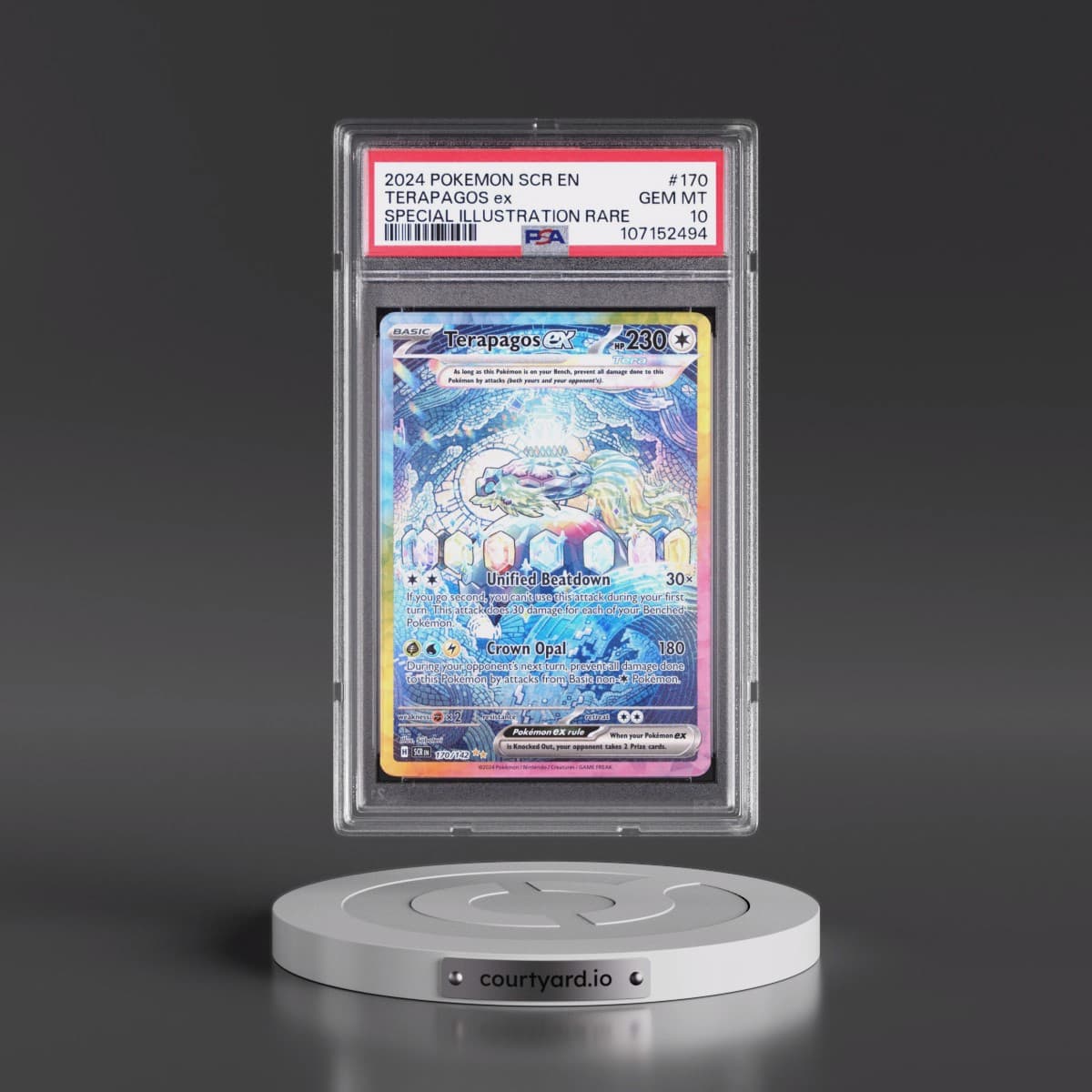 2024 Pokémon Scr EN-Stellar Crown #170 Terapagos EX - Holo Special Illustration Rare (PSA 10 GEM MINT)