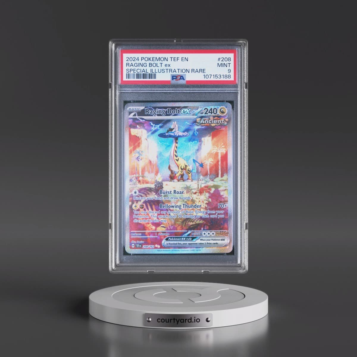 2024 Pokémon Tef EN-Temporal Forces #208 Raging Bolt EX - Holo Special Illustration Rare (PSA 9 MINT)