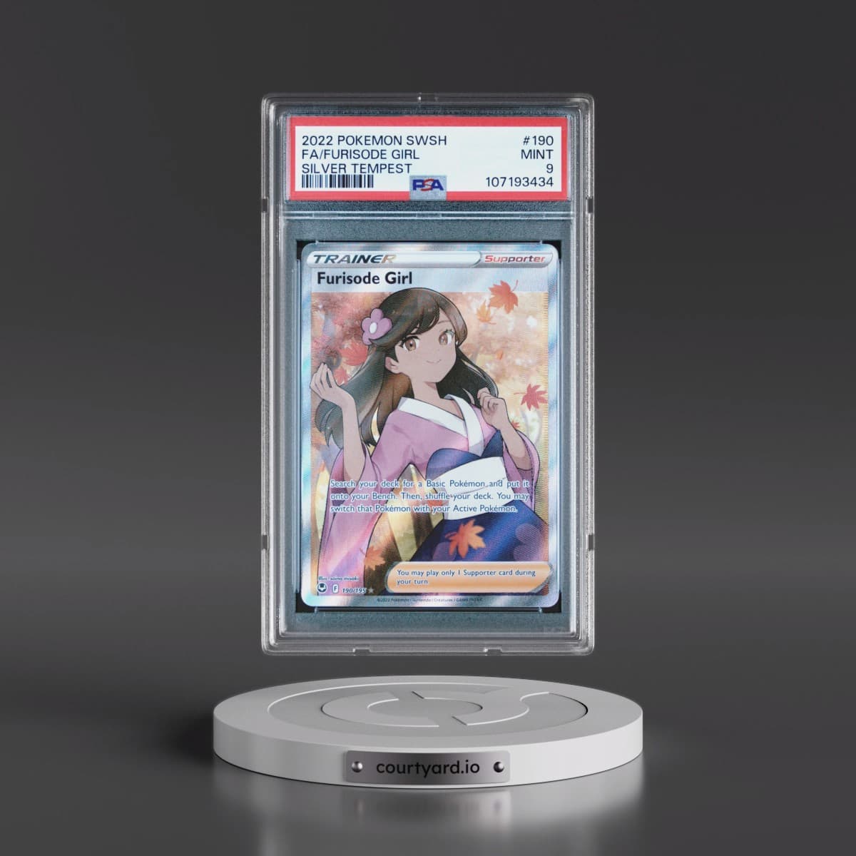 2022 Pokémon Sword & Shield Silver Tempest #190 Furisode Girl - Full Art (PSA 9 MINT)
