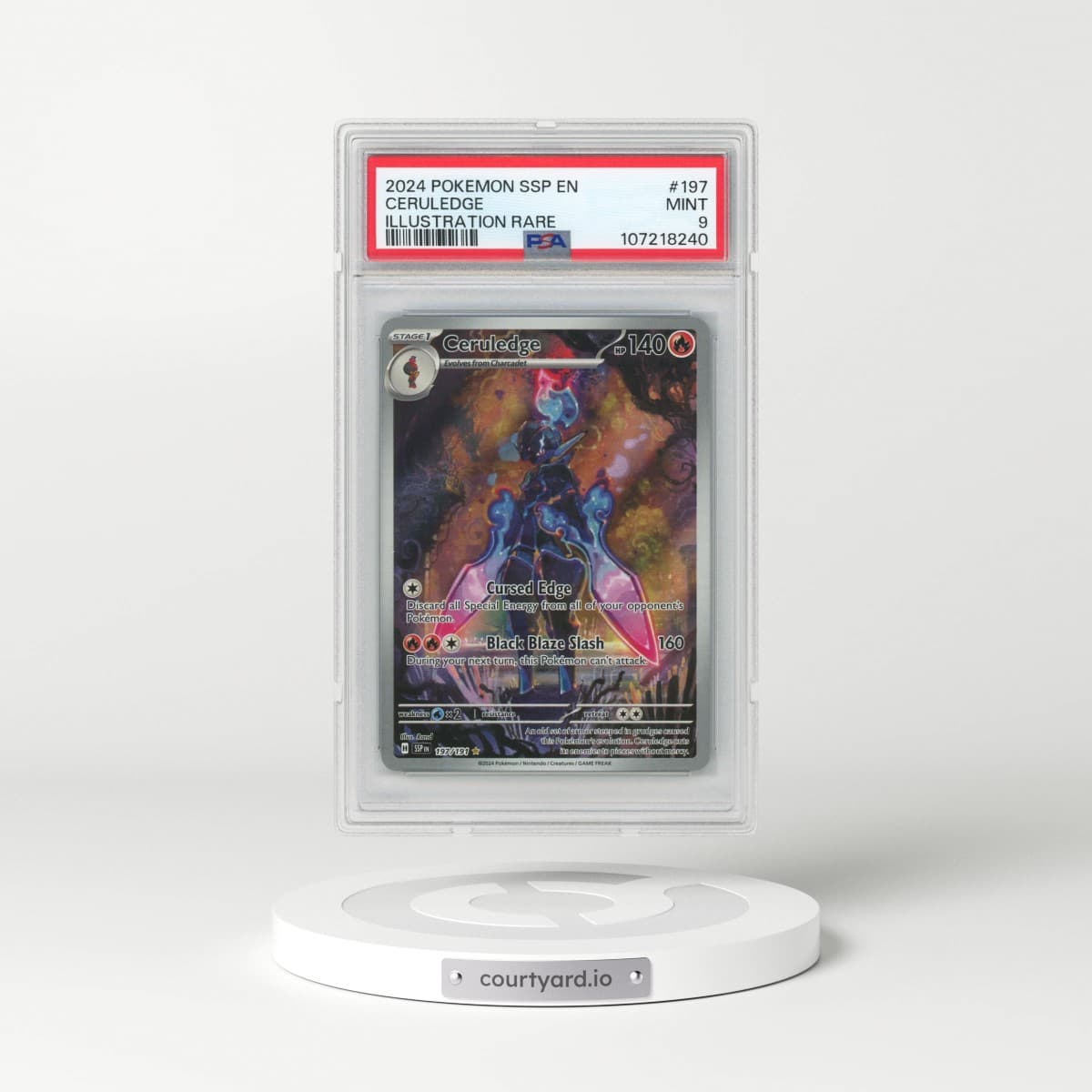 2024 Pokémon Ssp EN-Surging Sparks #197 Ceruledge - Illustration Rare (PSA 9 MINT)