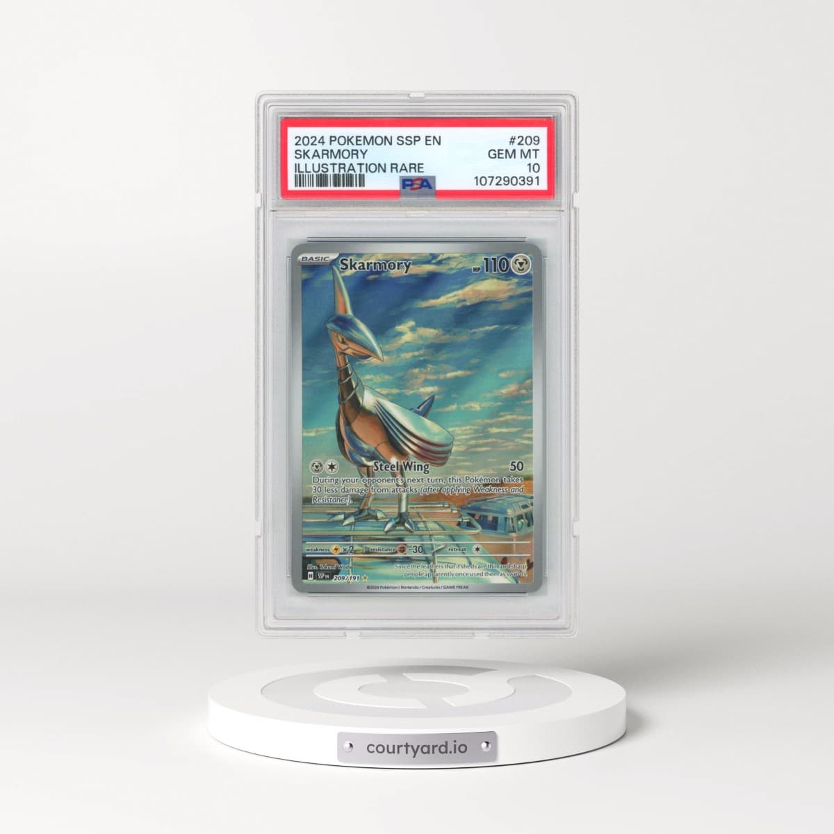 2024 Pokémon Ssp EN-Surging Sparks #209 Skarmory - Illustration Rare (PSA 10 GEM MINT)