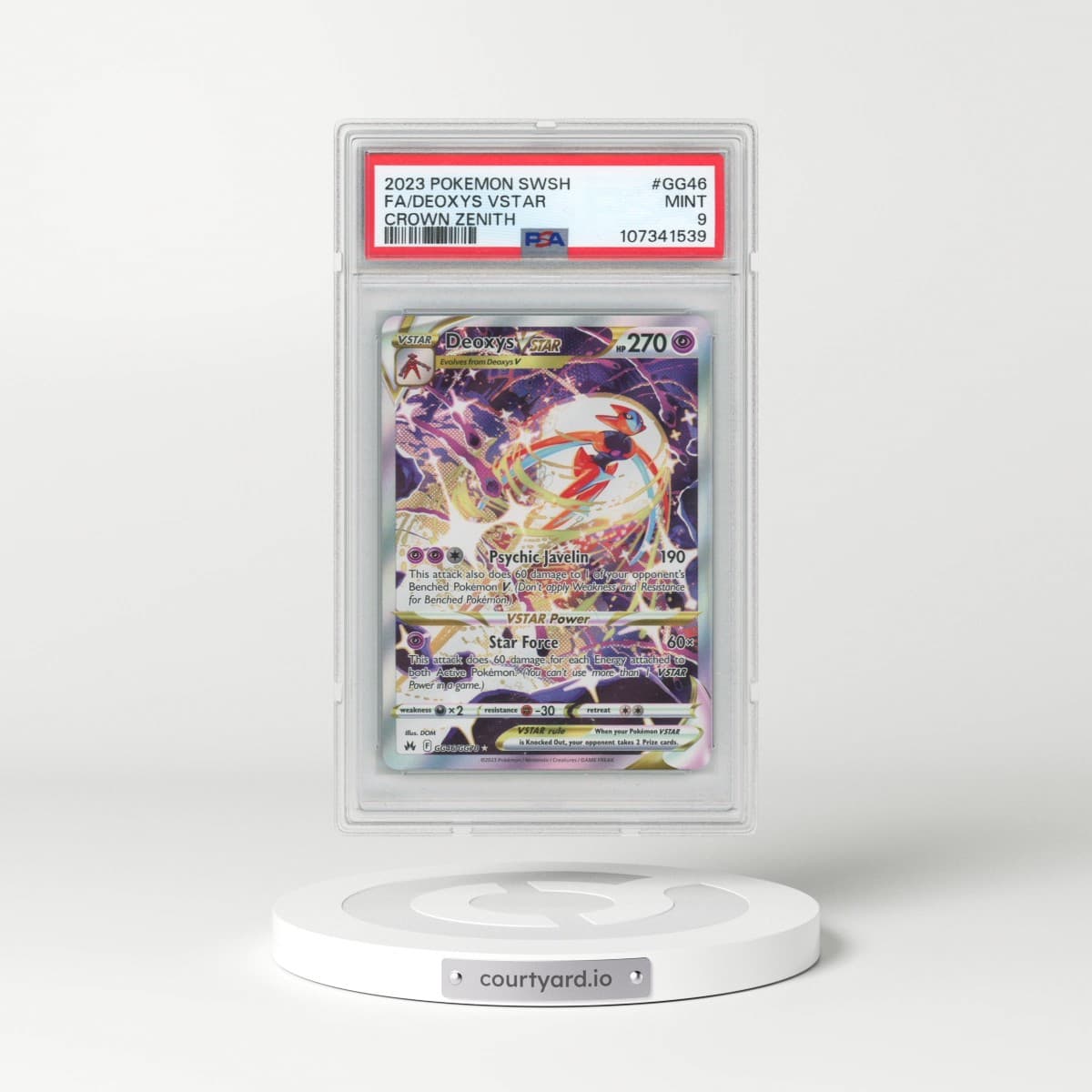 2023 Pokémon Sword and Shield Crown Zenith #GG46 Deoxys Vstar - Full Art (PSA 9 MINT)