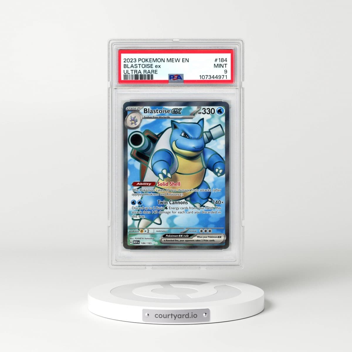 2023 Pokémon Mew EN-151 #184 Blastoise EX - Holo Ultra Rare (PSA 9 MINT)