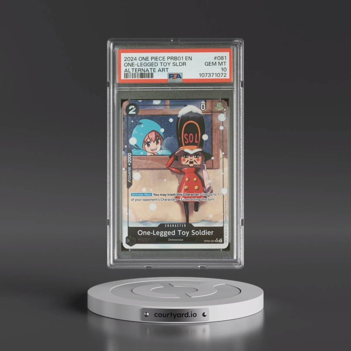 2024 One Piece PRB01-Premium Booster -One Piece Card the Best #081 One-Legged Toy Soldier - Alternate Art (PSA 10 GEM MINT)