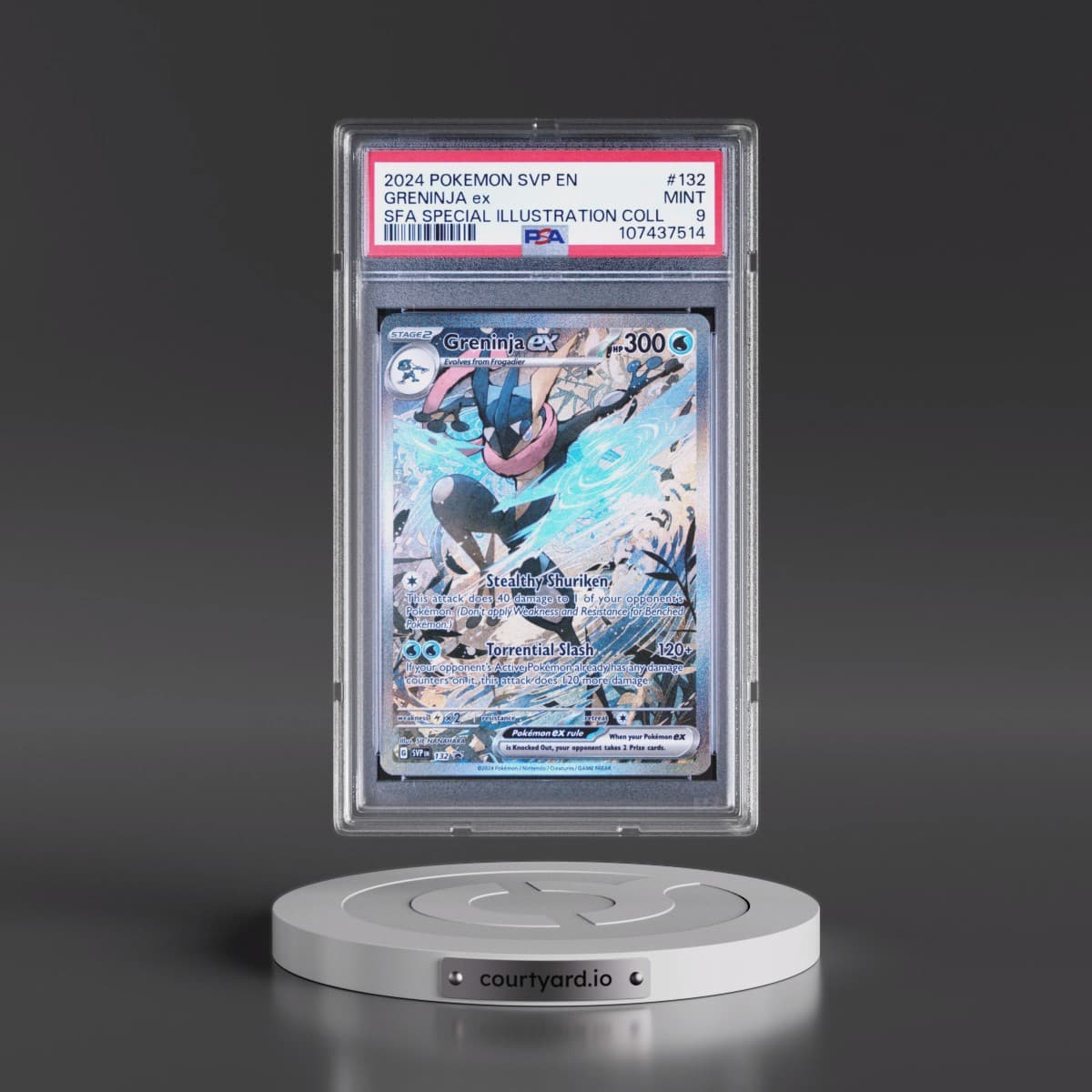 2024 Pokémon Svp EN-SV Black Star Promo #132 Greninja EX - Holo Shrouded Fable Special Illustration Collection (PSA 9 MINT)