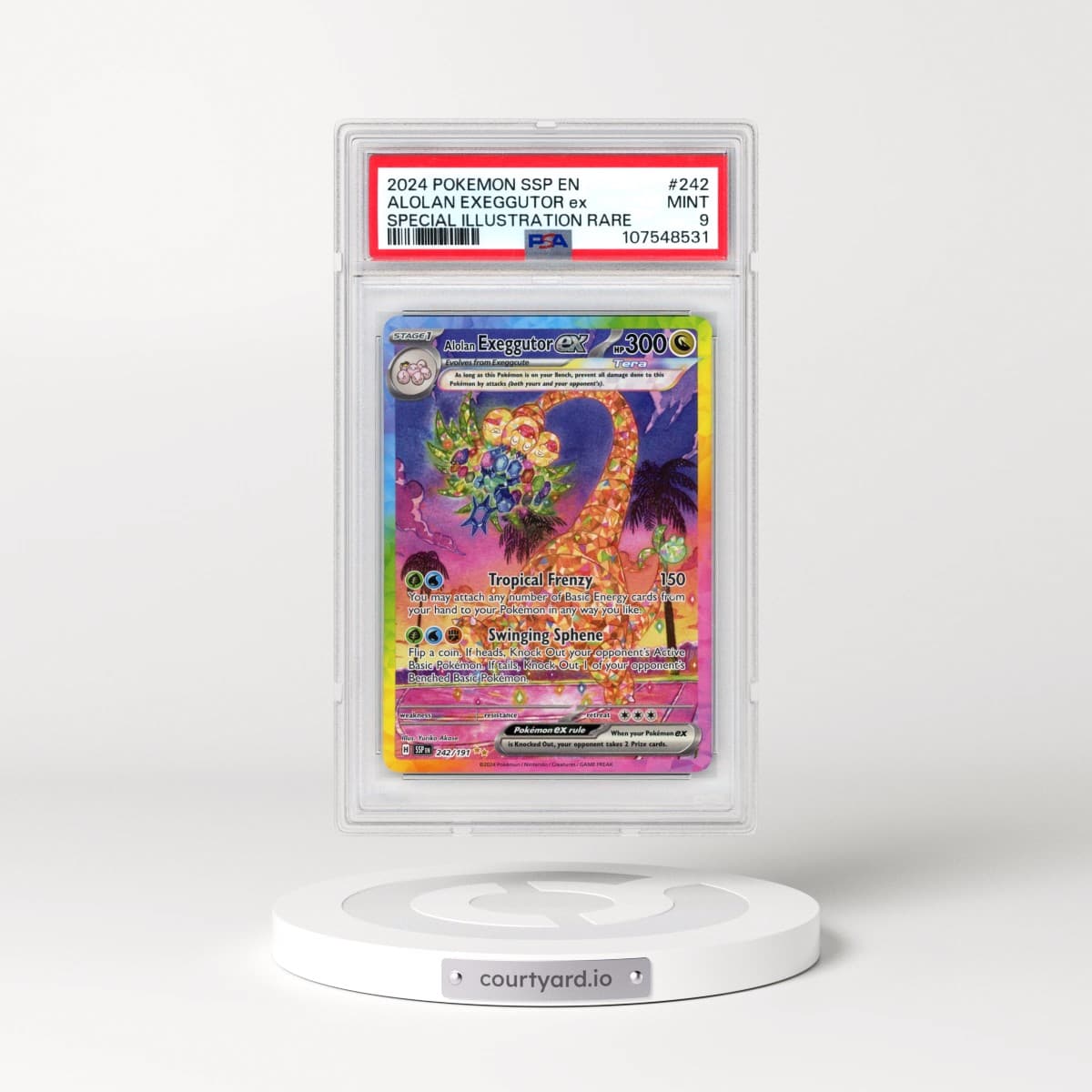 2024 Pokémon Ssp EN-Surging Sparks #242 Alolan Exeggutor EX - Holo Special Illustration Rare (PSA 9 MINT)