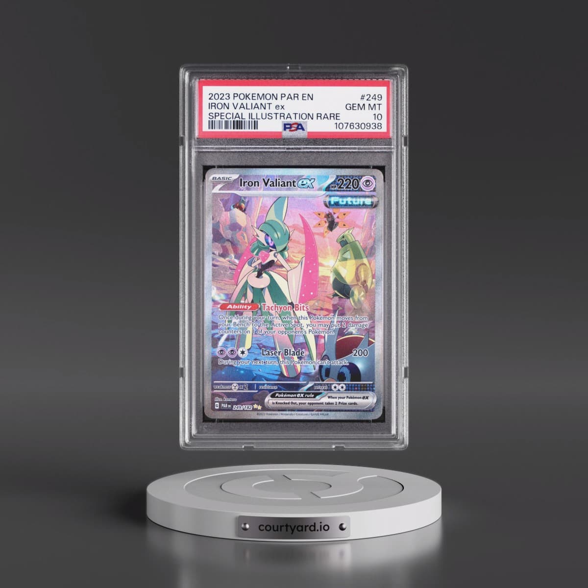 2023 Pokémon Par EN-Paradox Rift #249 Iron Valiant EX - Holo Special Illustration Rare (PSA 10 GEM MINT)
