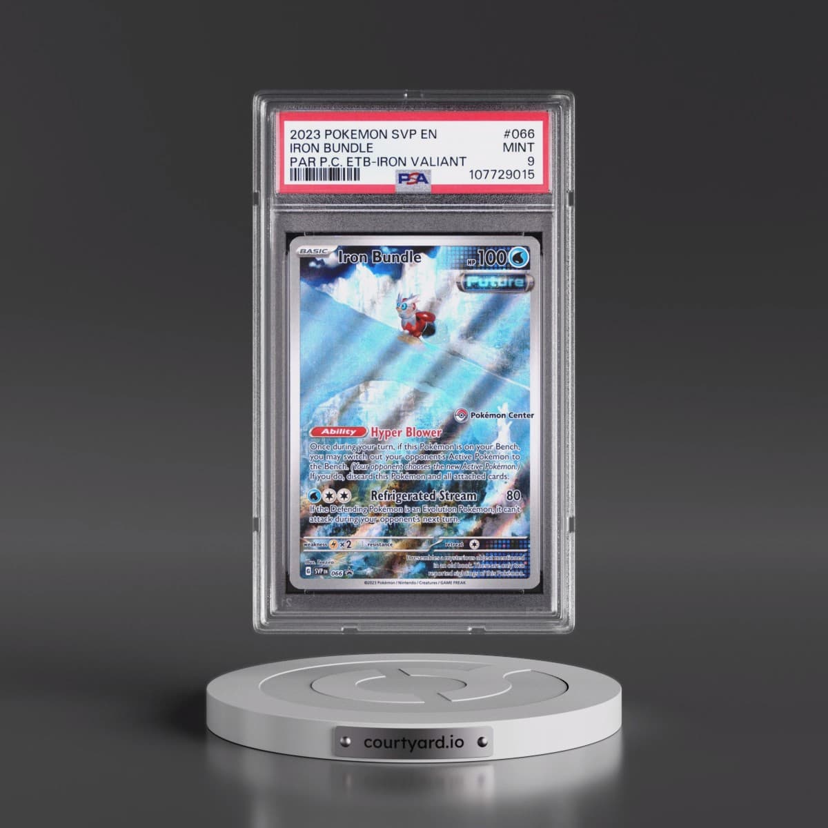 2023 Pokémon Svp EN-SV Black Star Promo #066 Iron Bundle - Paradox Rift Pokemon Center Elite Trainer Box-Iron Valiant (PSA 9 MINT)