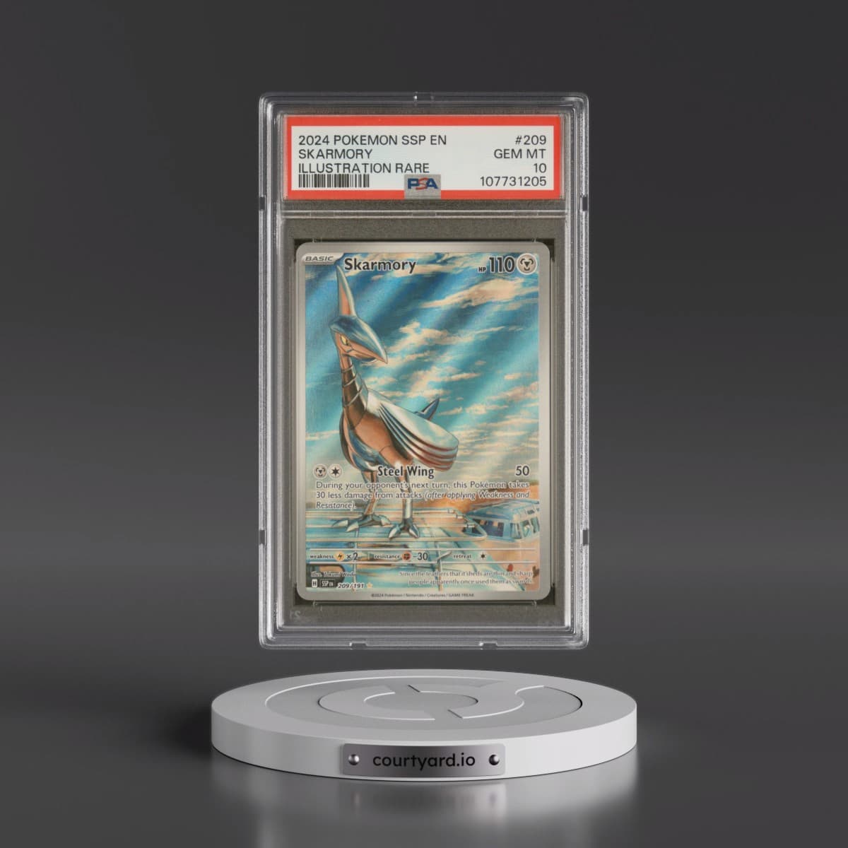 2024 Pokémon Ssp EN-Surging Sparks #209 Skarmory - Illustration Rare (PSA 10 GEM MINT)