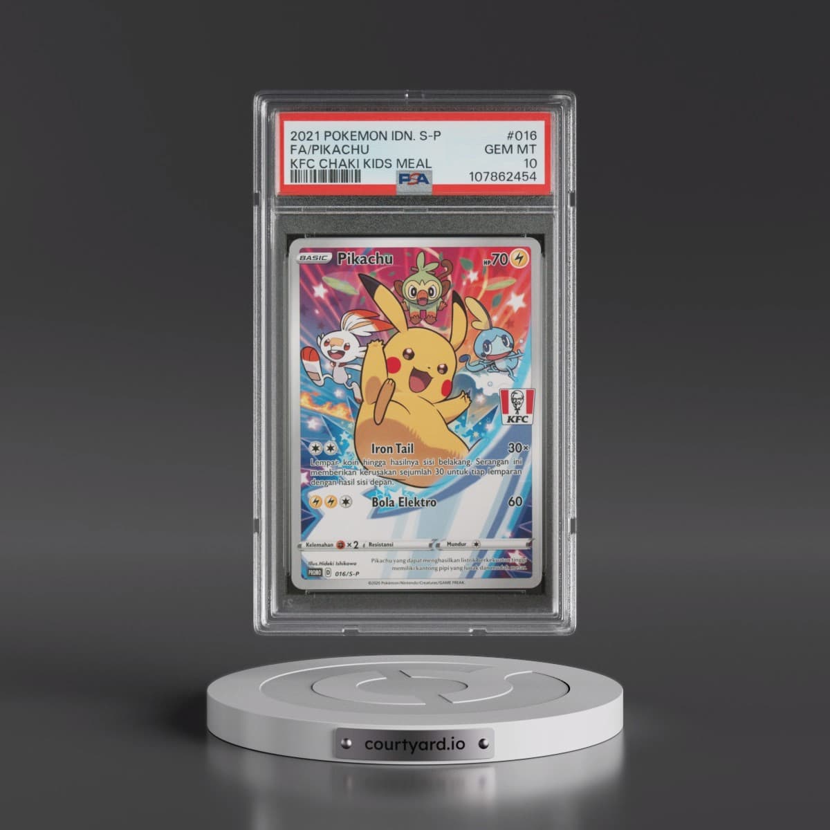 2021 Pokémon S Promo #016 Pikachu - Full Art Kfc Chaki Kids Meal (PSA 10 GEM MINT)