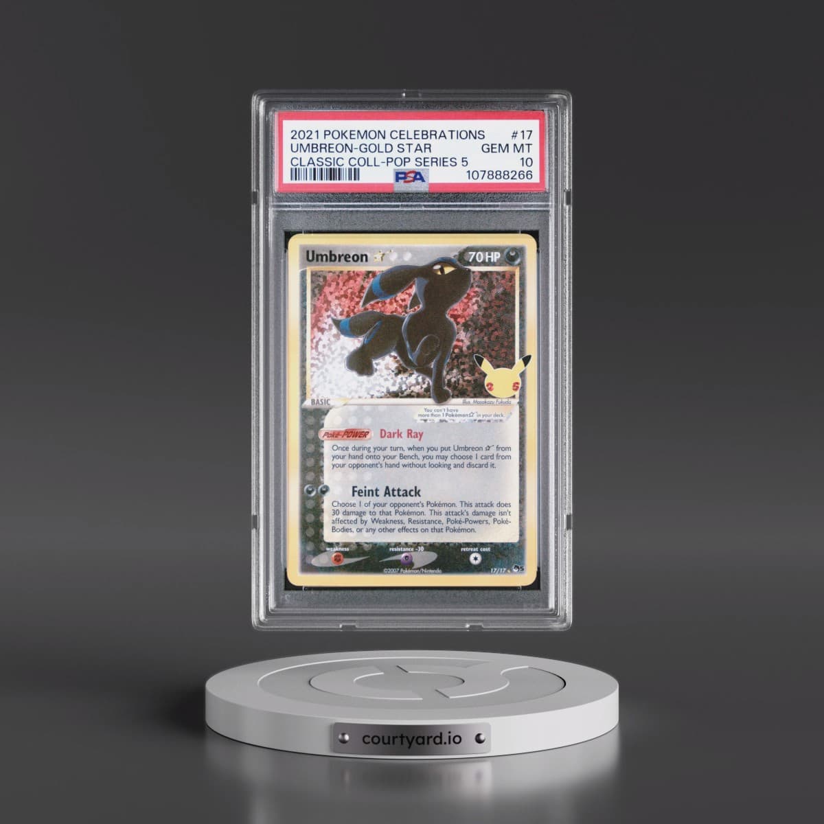 2021 Pokémon Celebrations Classic Collection #17 Umbreon-Gold Star (PSA 10 GEM MINT)